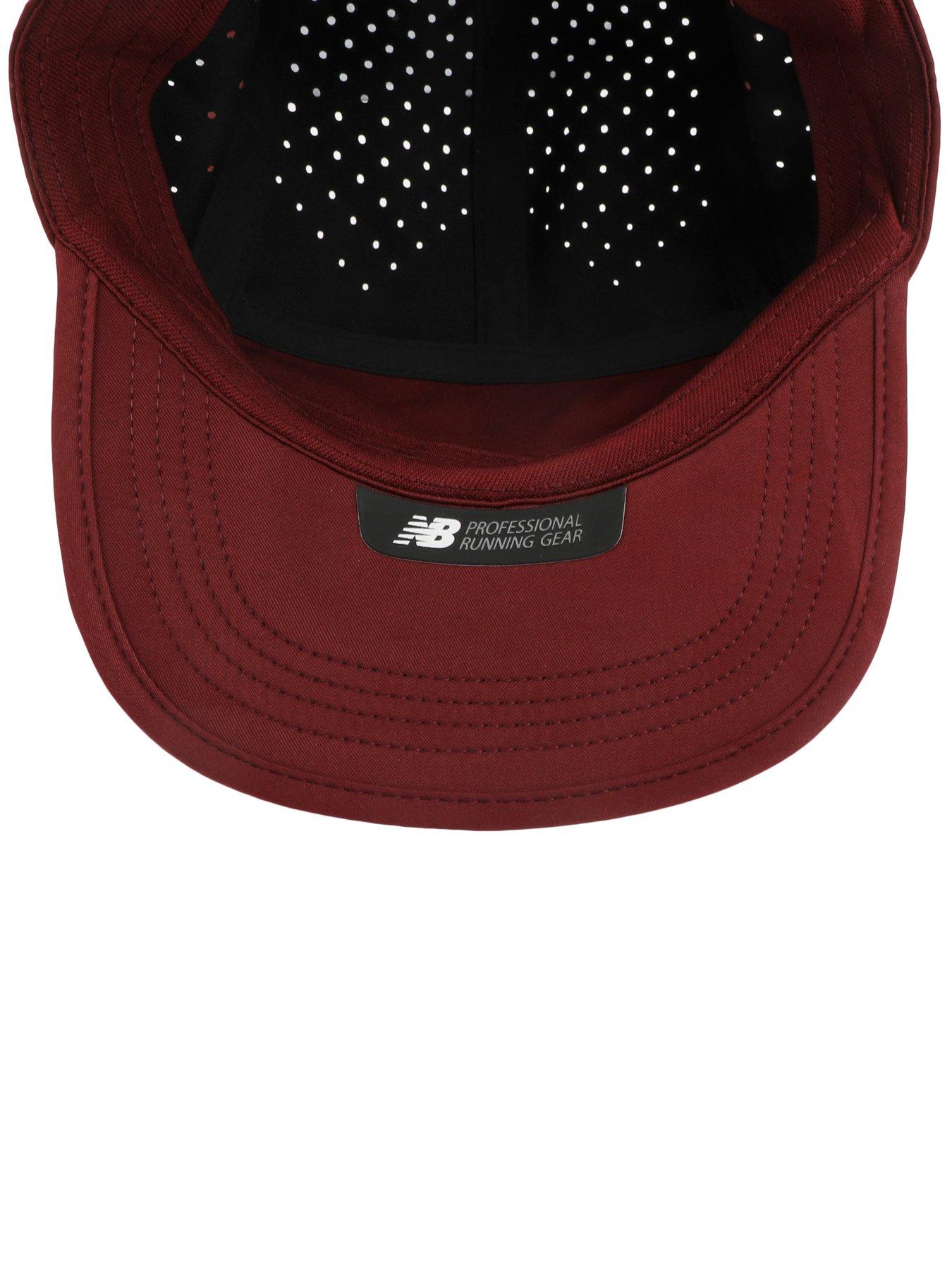  image of new-balance-unisex-running-5-panel-pro-cap-burgundy-red