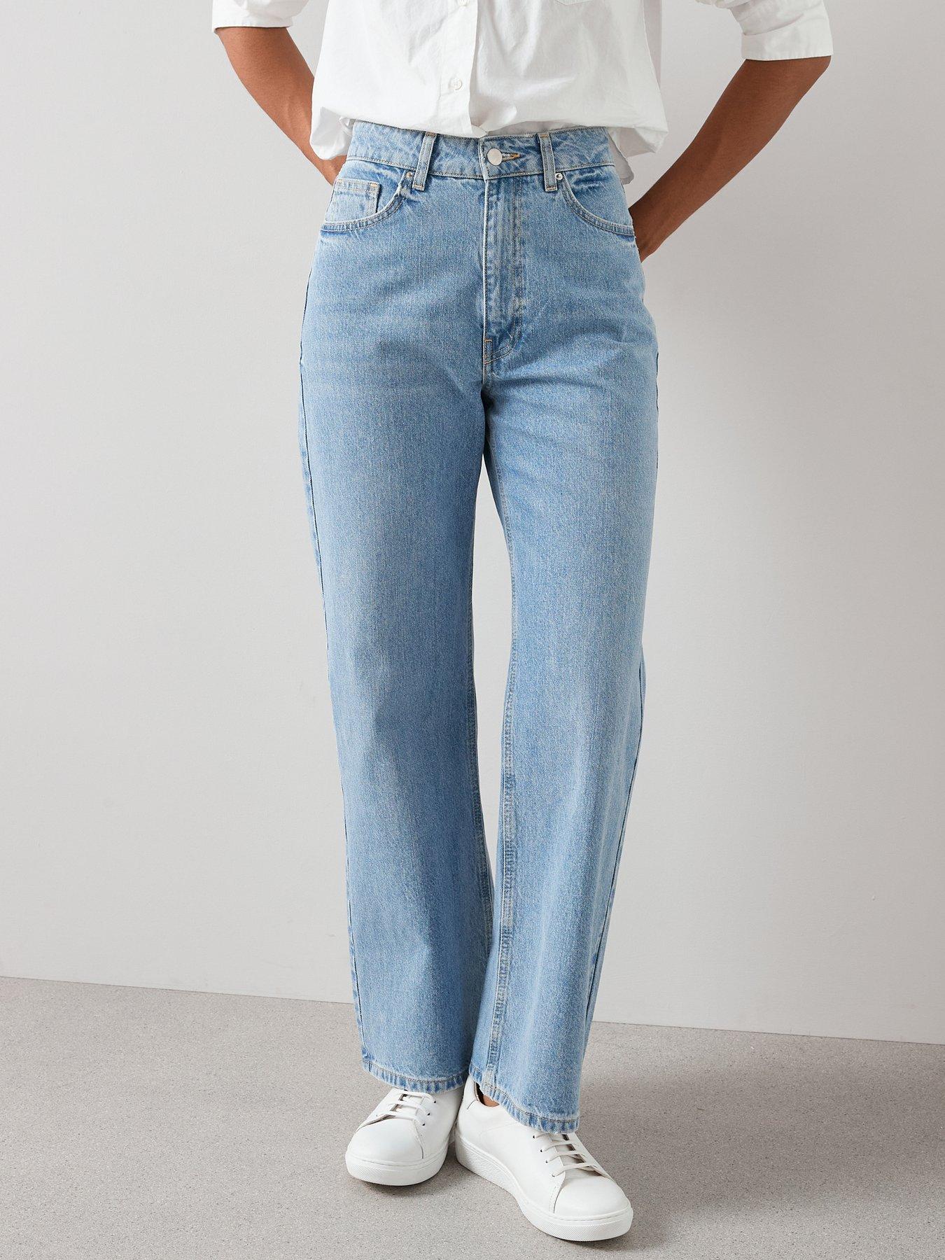 front image of v-by-very-short-high-waist-wide-jeans-light-wash