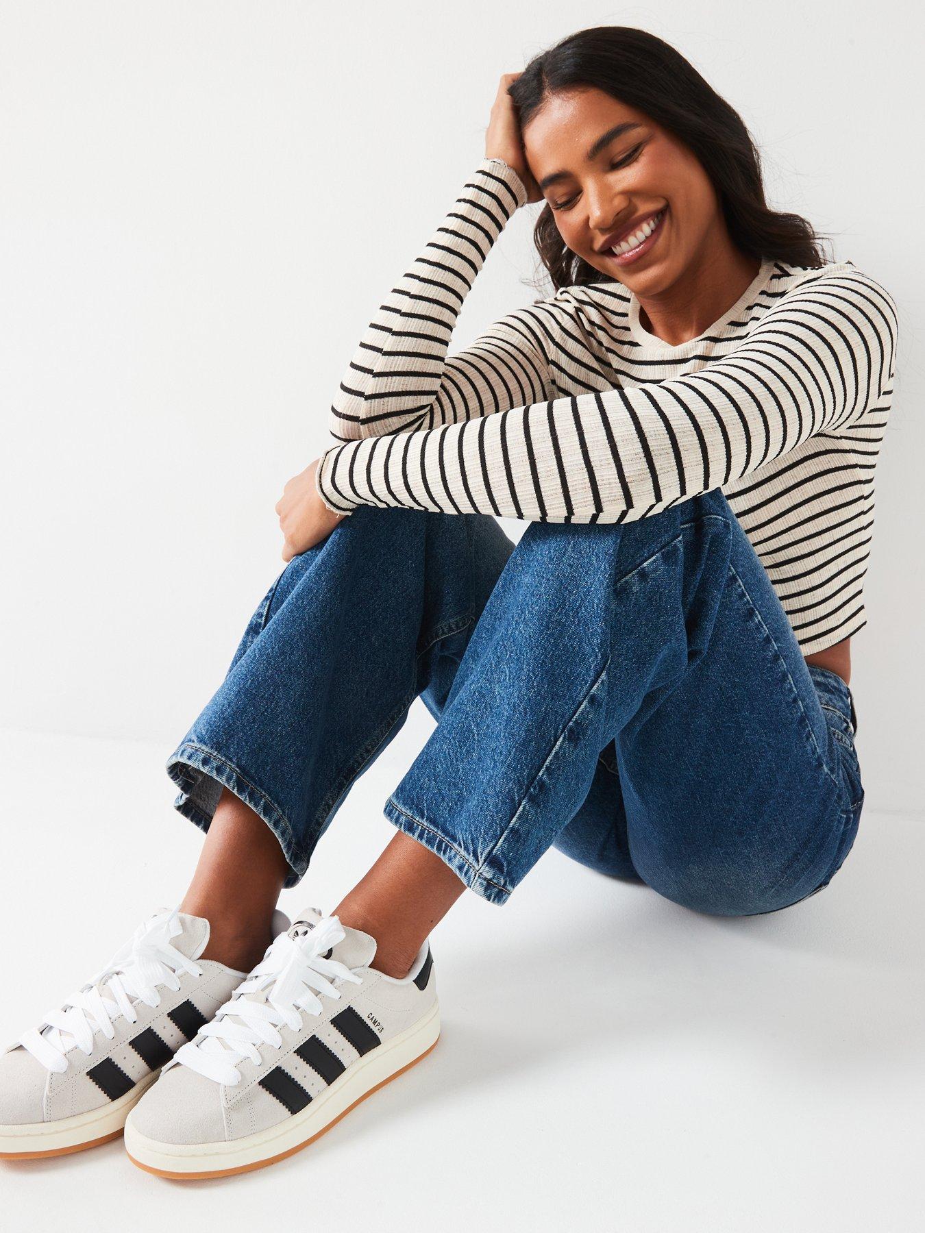  image of v-by-very-short-high-waist-wide-jeans-mid-wash