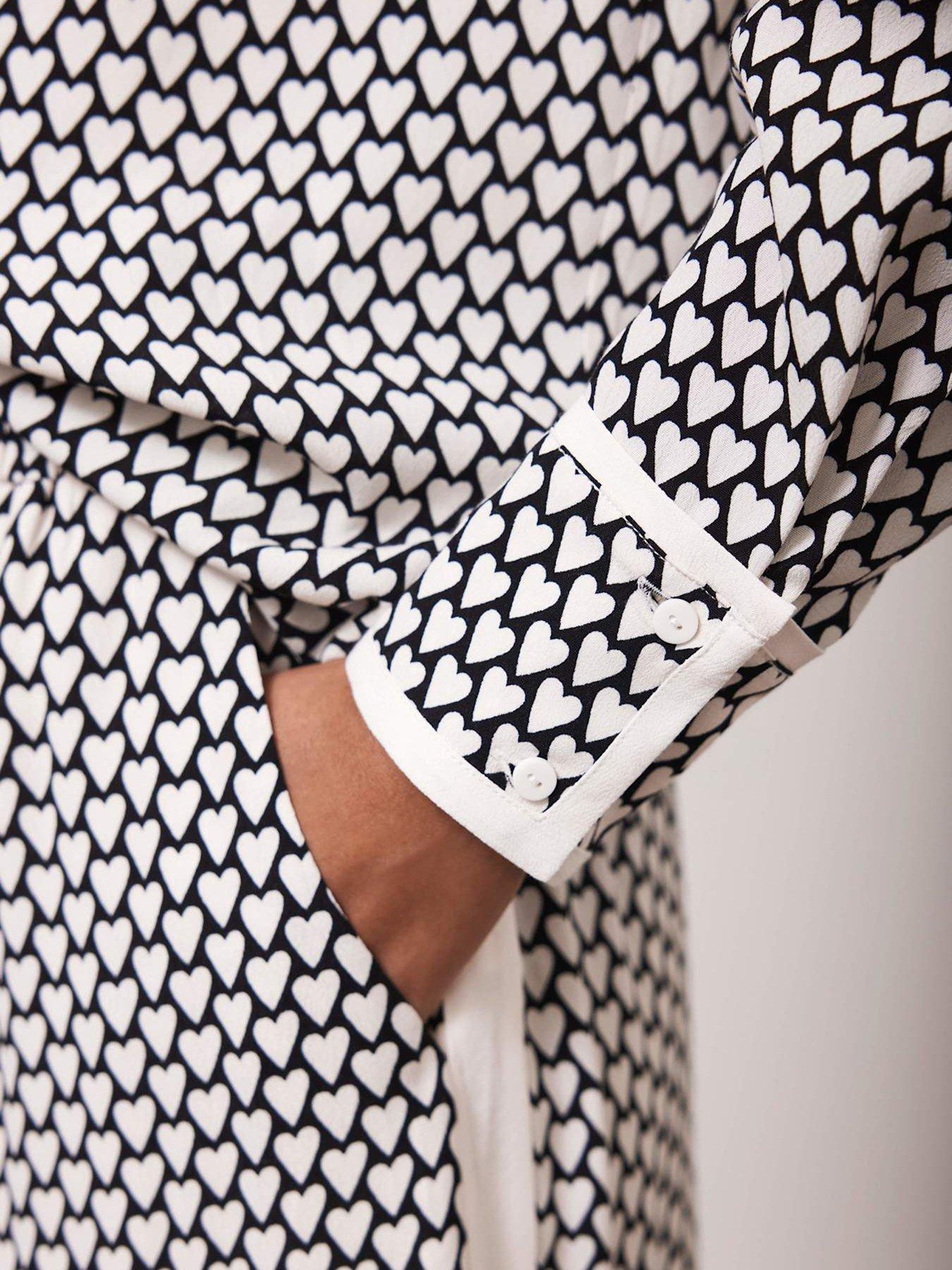 image of mint-velvet-heart-print-shirt-black
