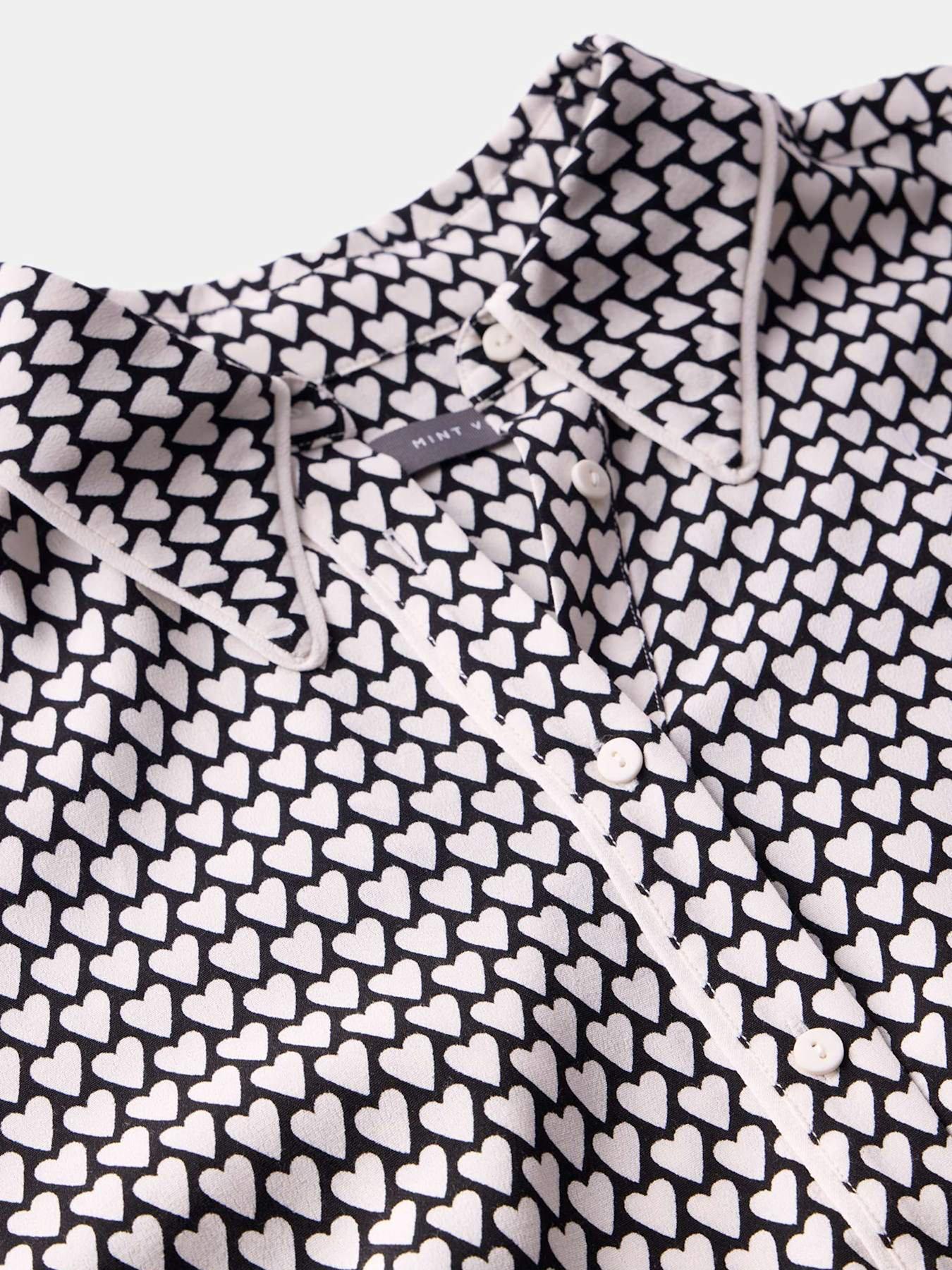  image of mint-velvet-heart-print-shirt-black
