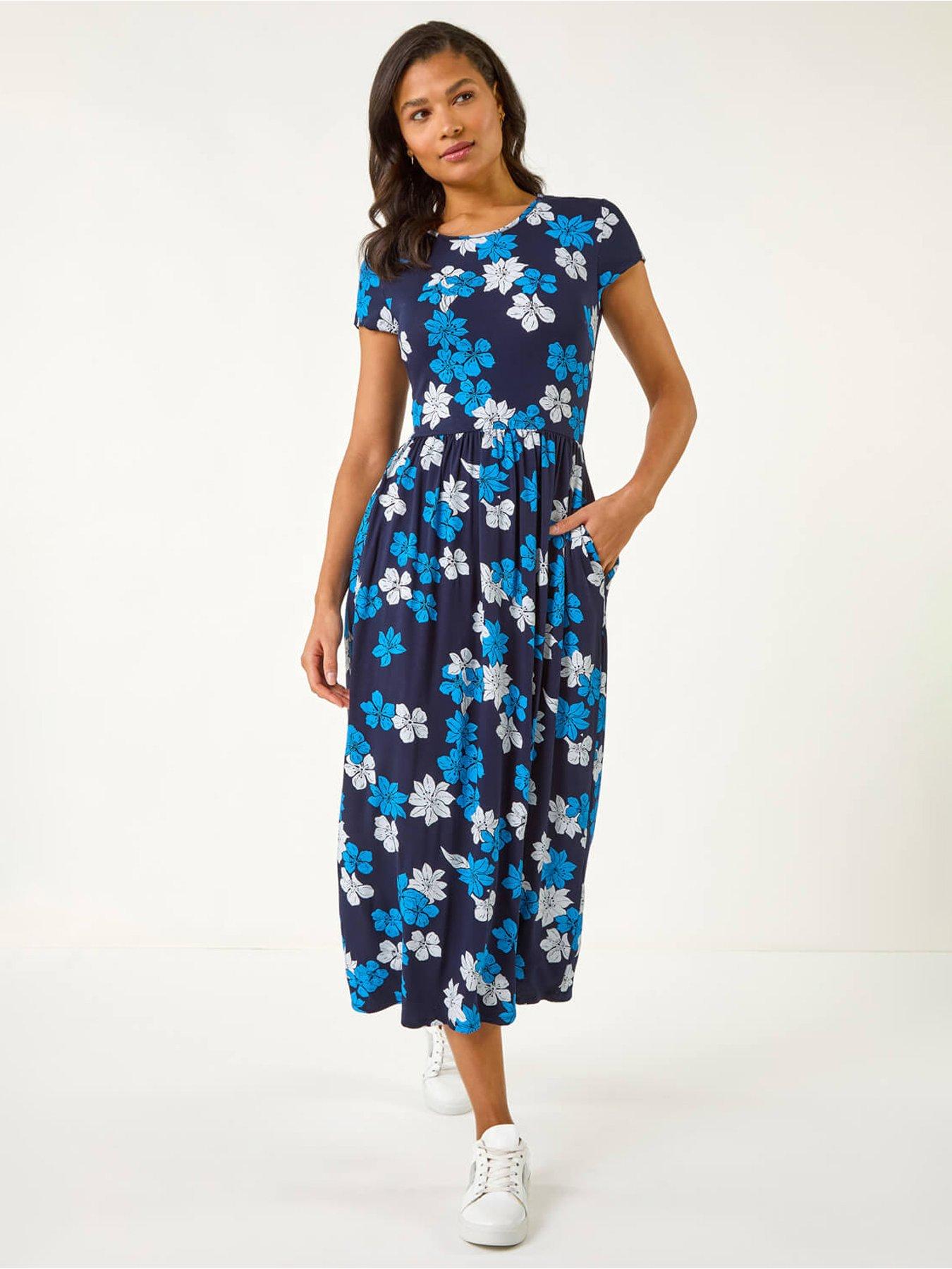 roman-floral-print-pocket-midi-dress-navy