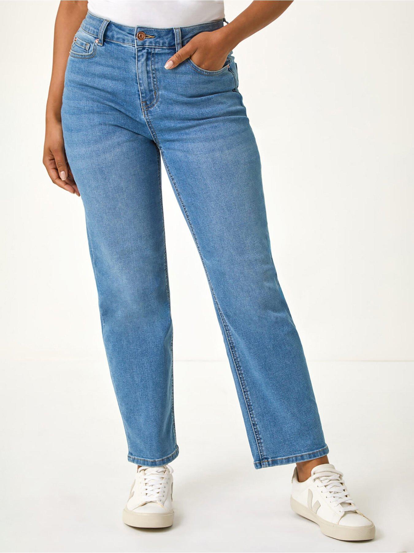 Image 1 of 5 of Roman Petite Stretch Straight Leg Jeans - Denim