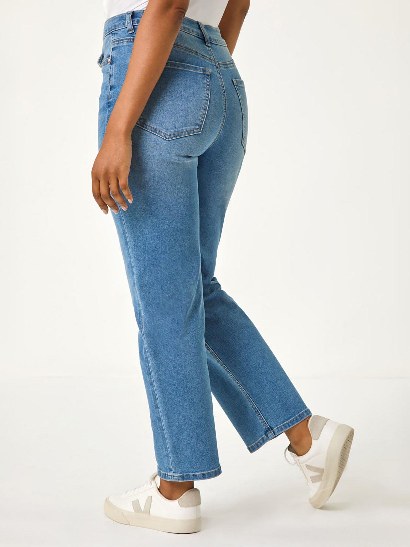 Image 2 of 5 of Roman Petite Stretch Straight Leg Jeans - Denim