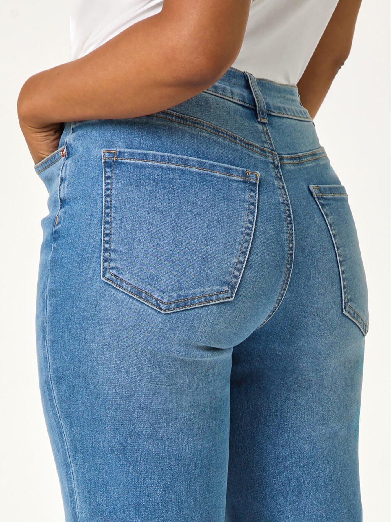 Image 5 of 5 of Roman Petite Stretch Straight Leg Jeans - Denim