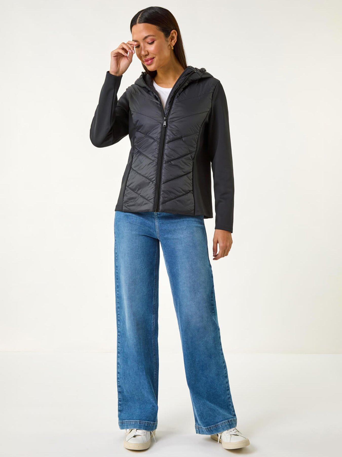 Image 3 of 5 of Roman Contrast Hooded Padded Jacket - Black