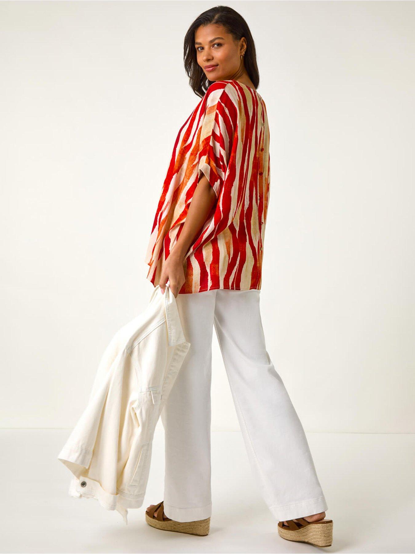 stillFront image of roman-abstract-buttoned-top-red