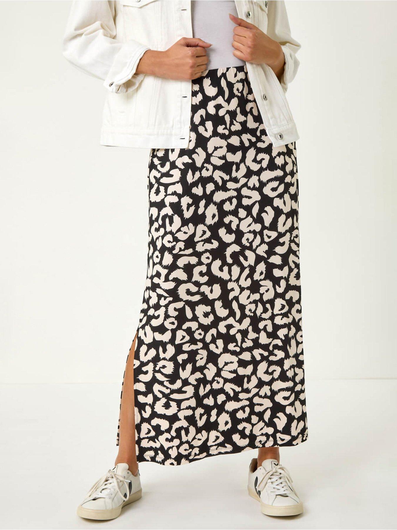 roman-animal-print-maxi-skirt-black