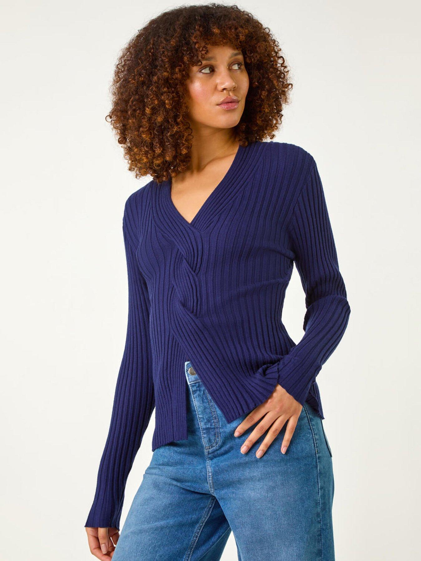 roman-v-neck-cable-ribbed-knit-jumper-navy
