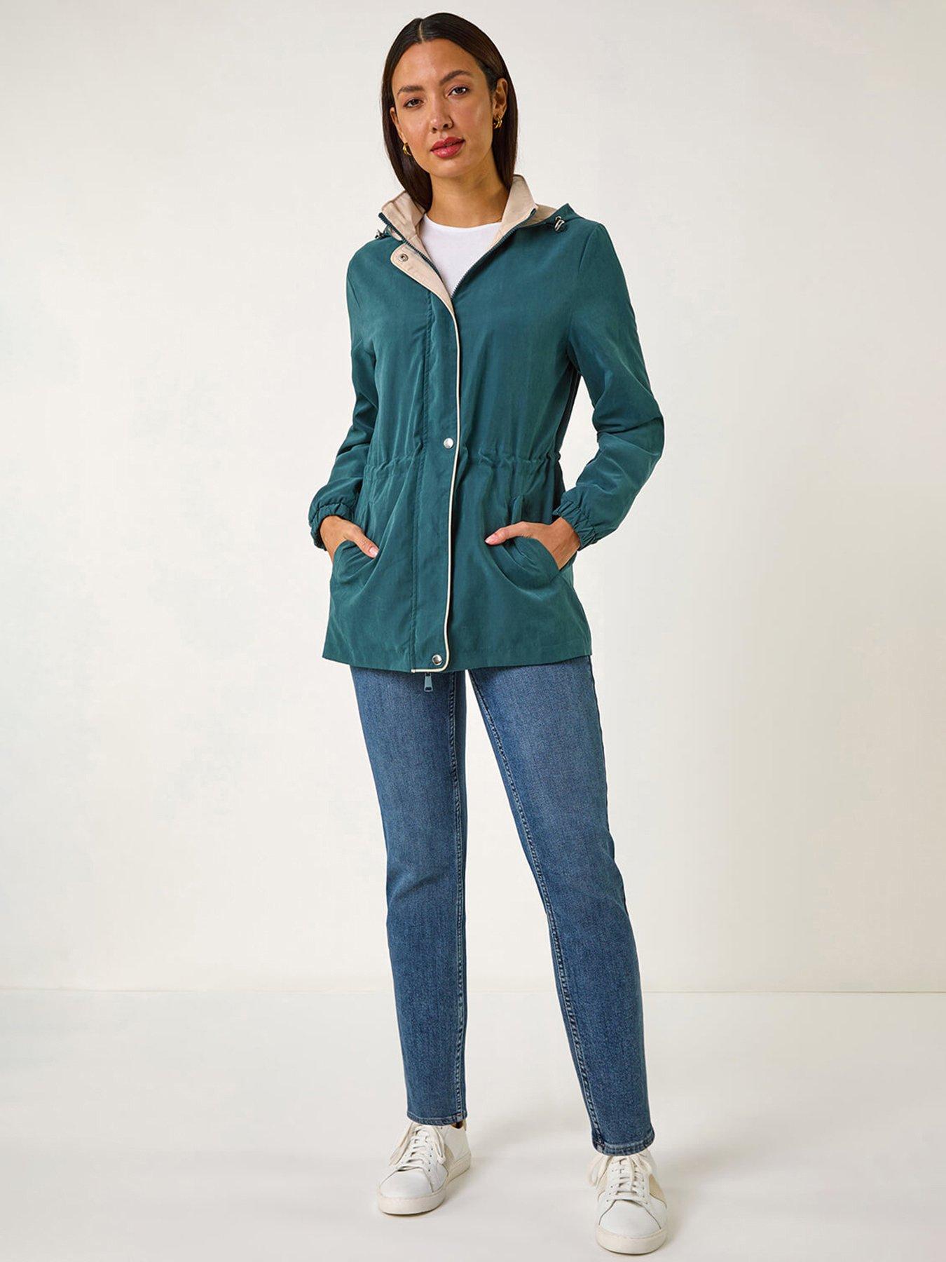 front image of roman-lightweight-hooded-jacket-teal