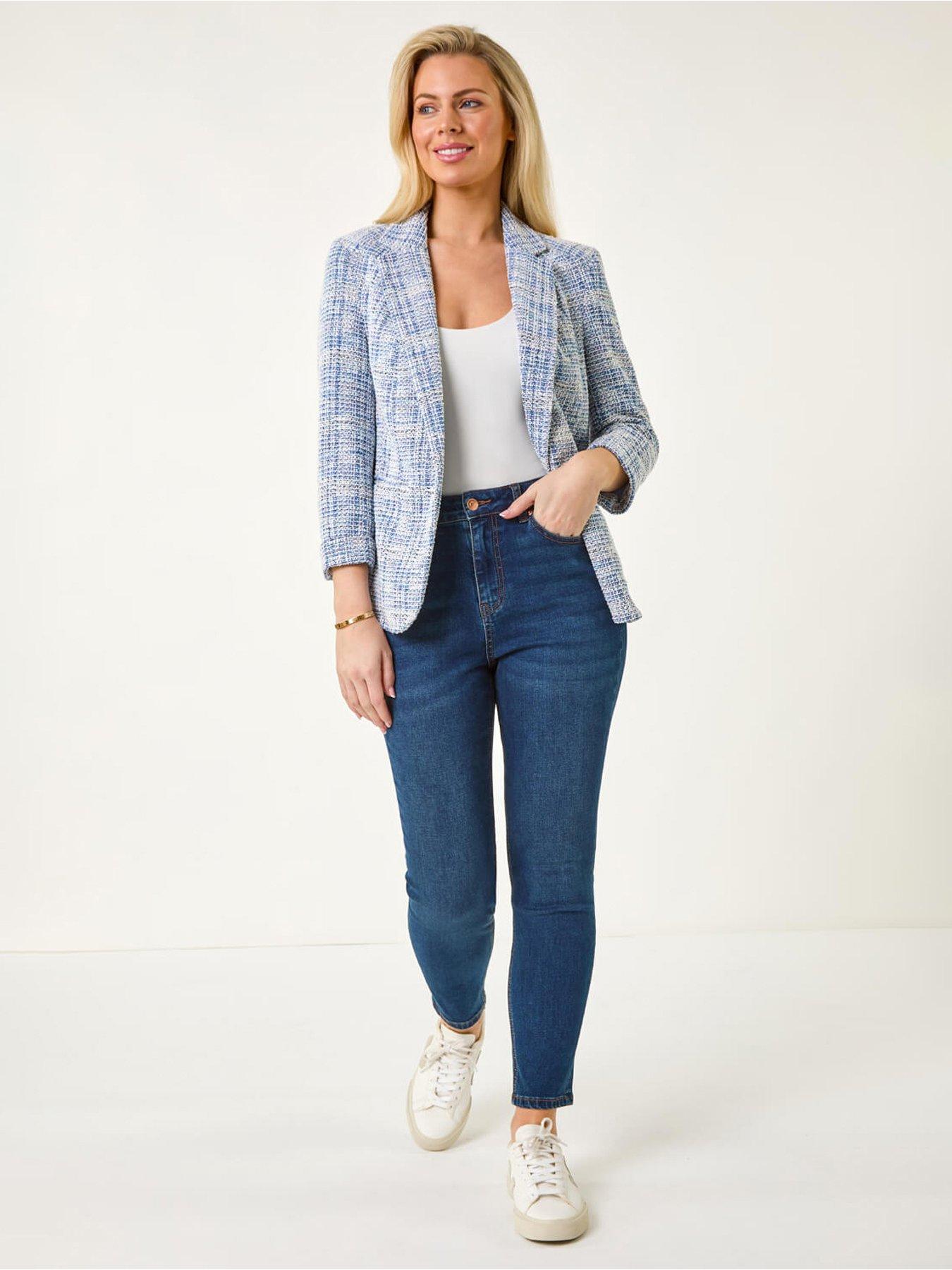 Image 3 of 5 of Roman Petite Revere Collar Jacket - Blue