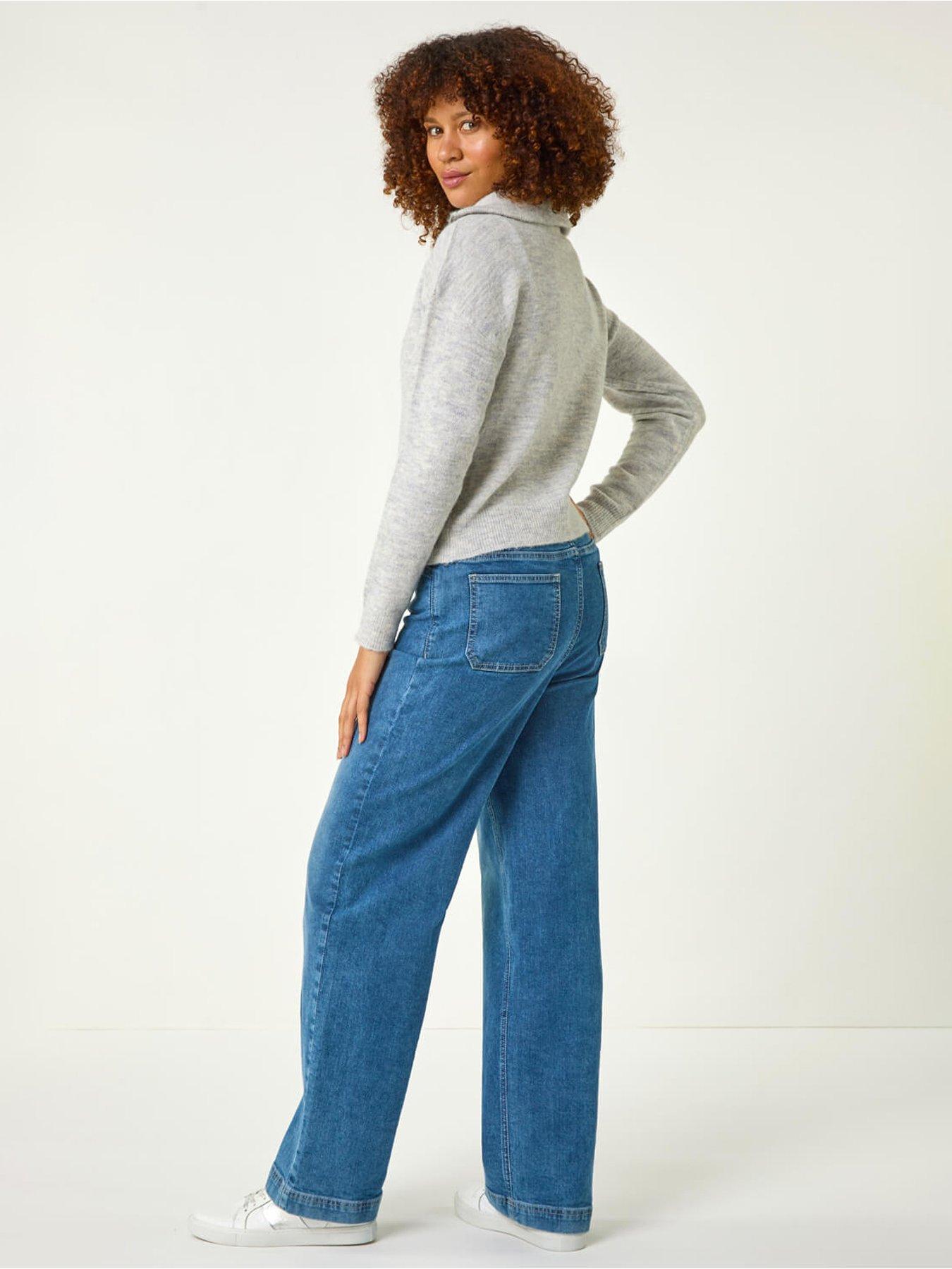 Image 2 of 5 of Roman Collar Zip Neck Knit Jumper - Grey