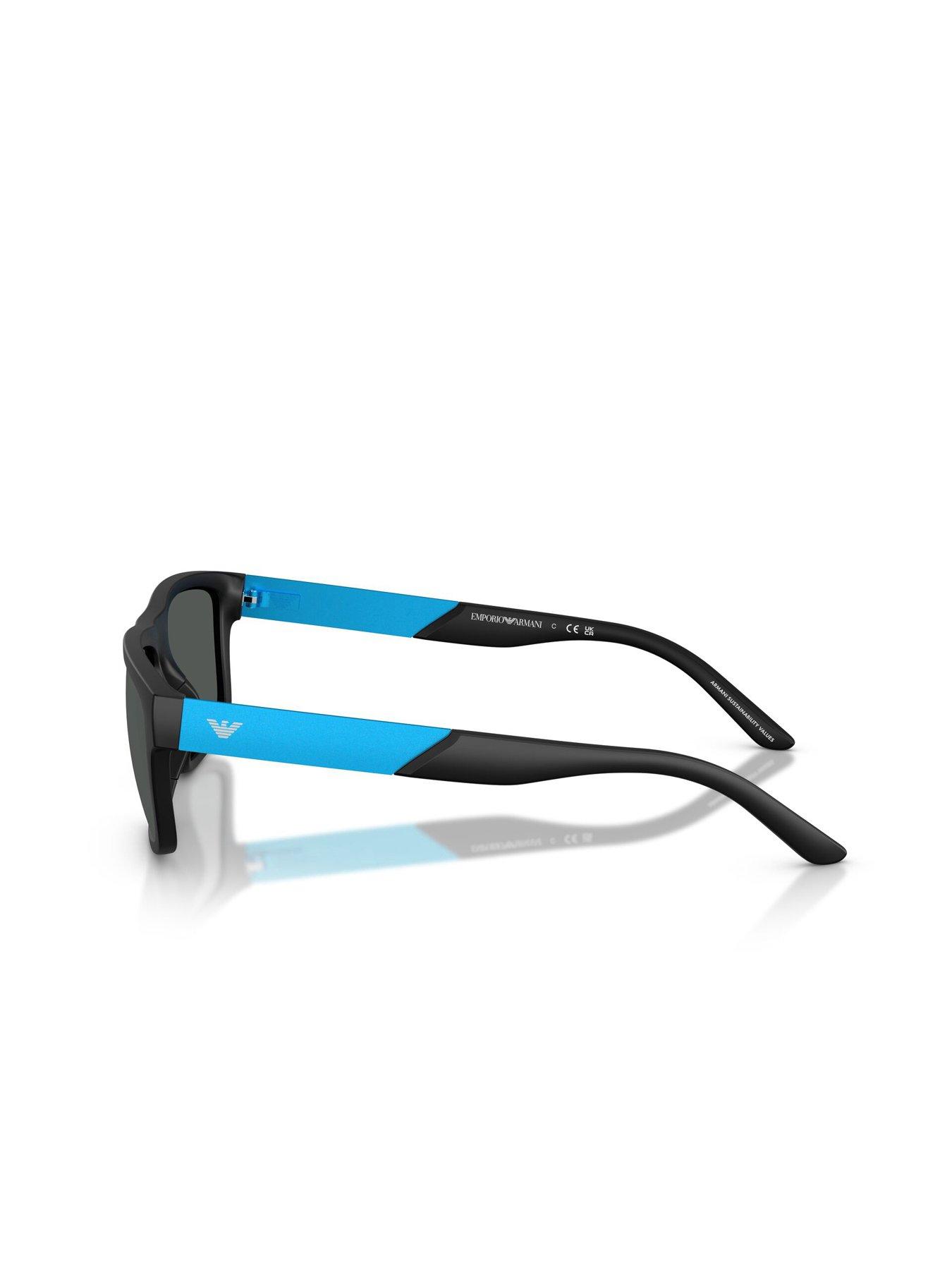Image 2 of 4 of Emporio Armani 0Ea4244U Square Sunglasses- Black/Blue