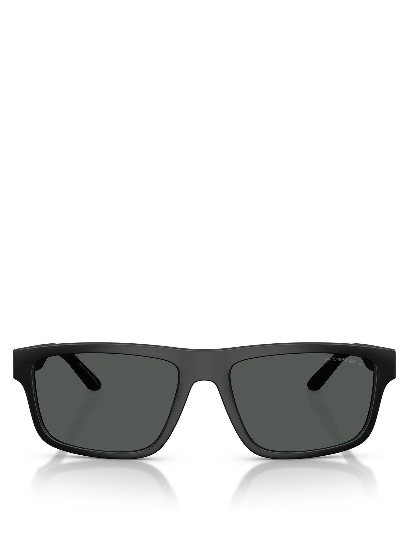 Image 3 of 4 of Emporio Armani 0Ea4244U Square Sunglasses- Black/Blue