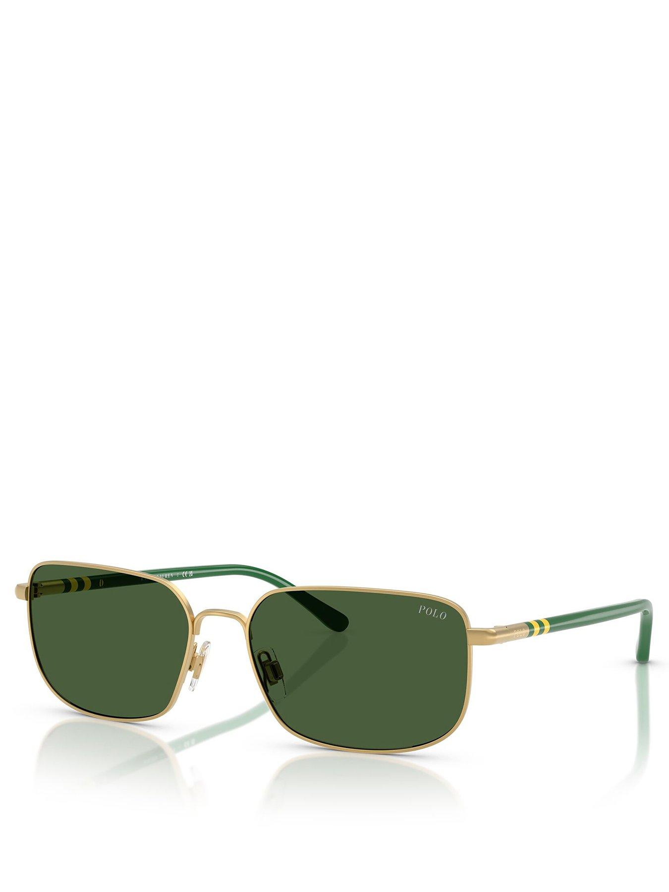 Image 1 of 4 of Polo Ralph Lauren 0Ph3159 Square Sunglasses- Gold