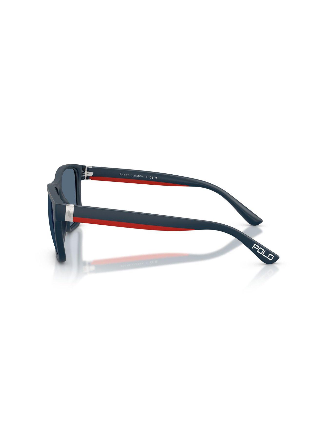 Image 2 of 4 of Polo Ralph Lauren 0Ph4229U Square Sunglasses- Black/Red