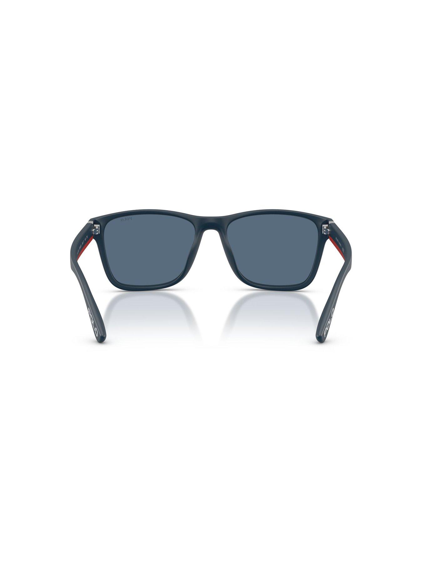 Image 4 of 4 of Polo Ralph Lauren 0Ph4229U Square Sunglasses- Black/Red