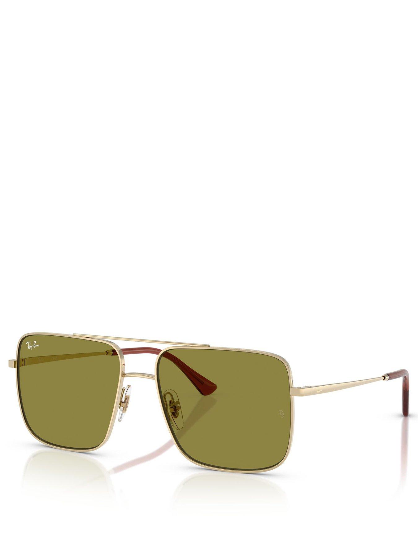 Ray-Ban Ray Ban 0Rb3758 Square Sunglasses- Gold