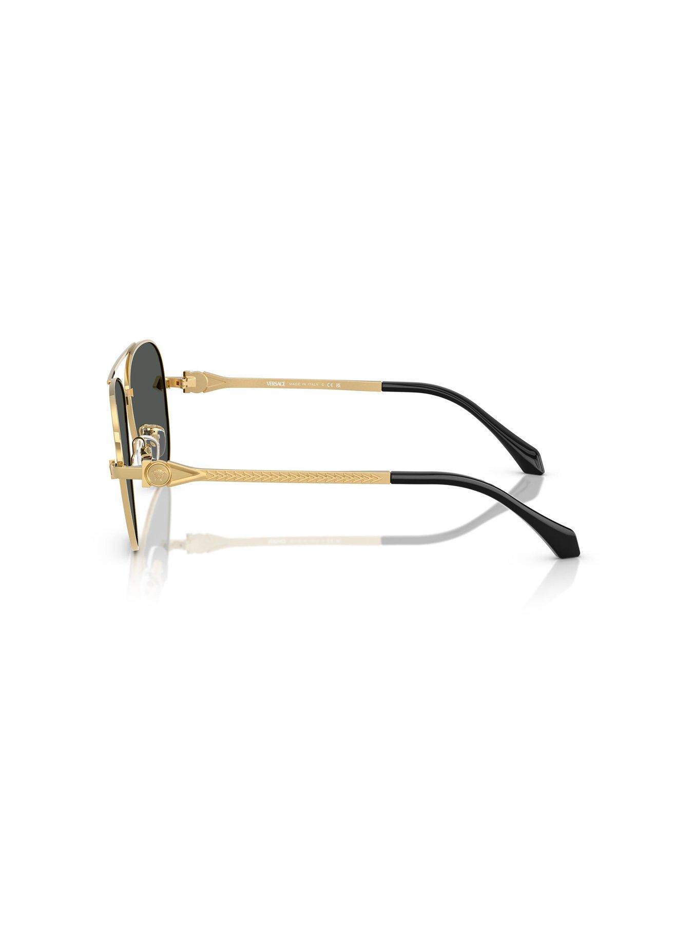  image of versace-0ve2283-aviator-sunglasses--gold