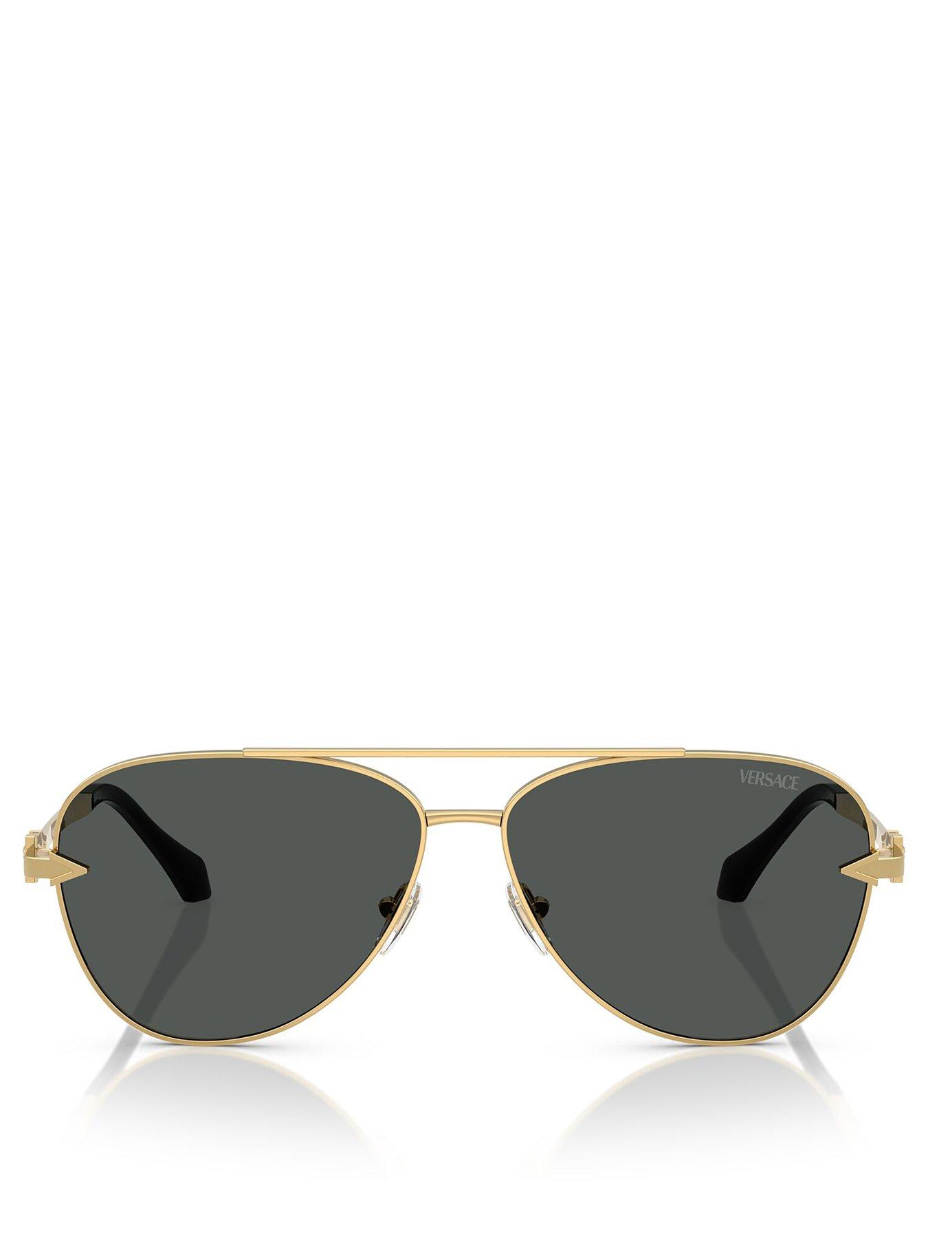  image of versace-0ve2283-aviator-sunglasses--gold