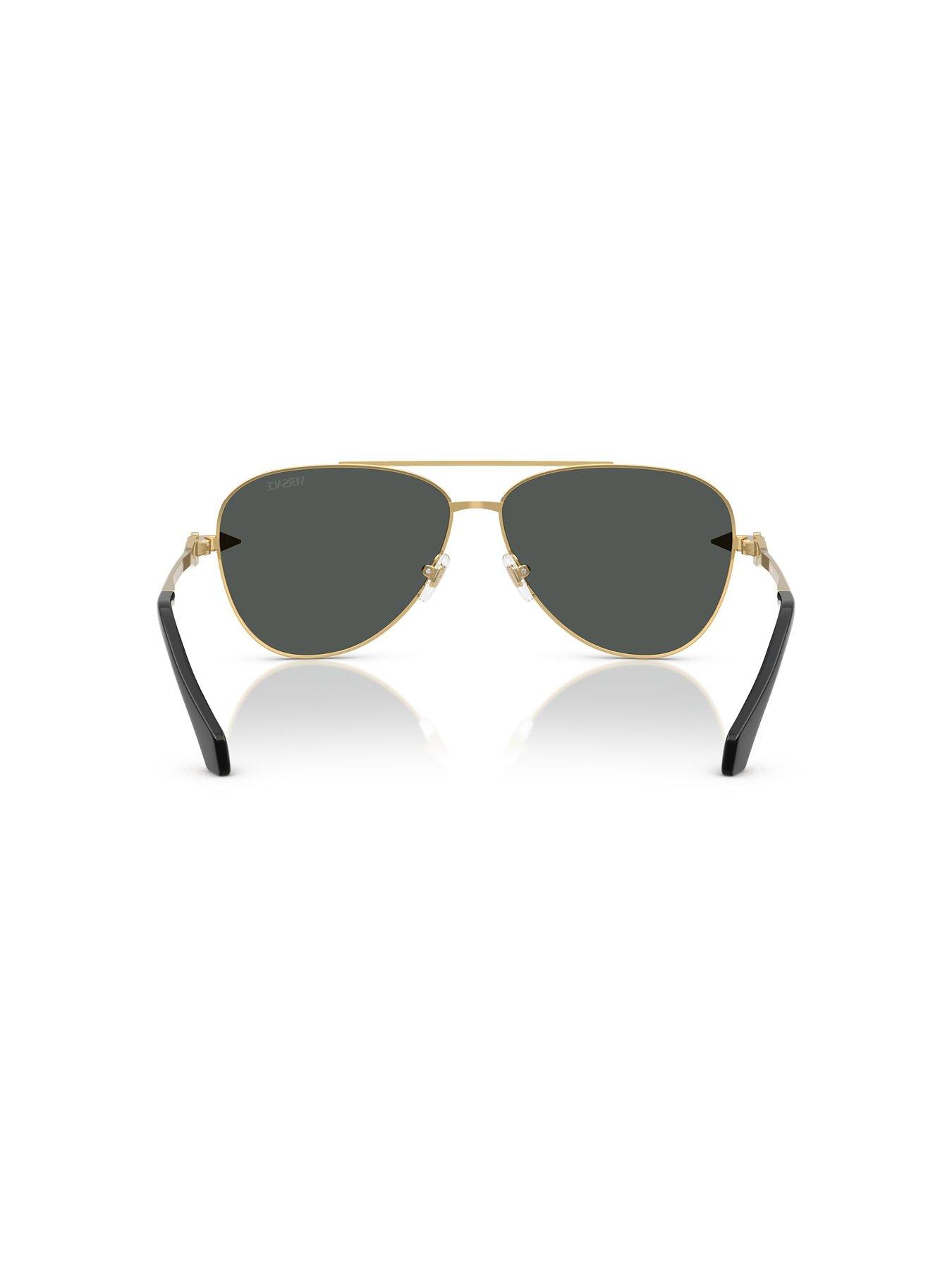  image of versace-0ve2283-aviator-sunglasses--gold