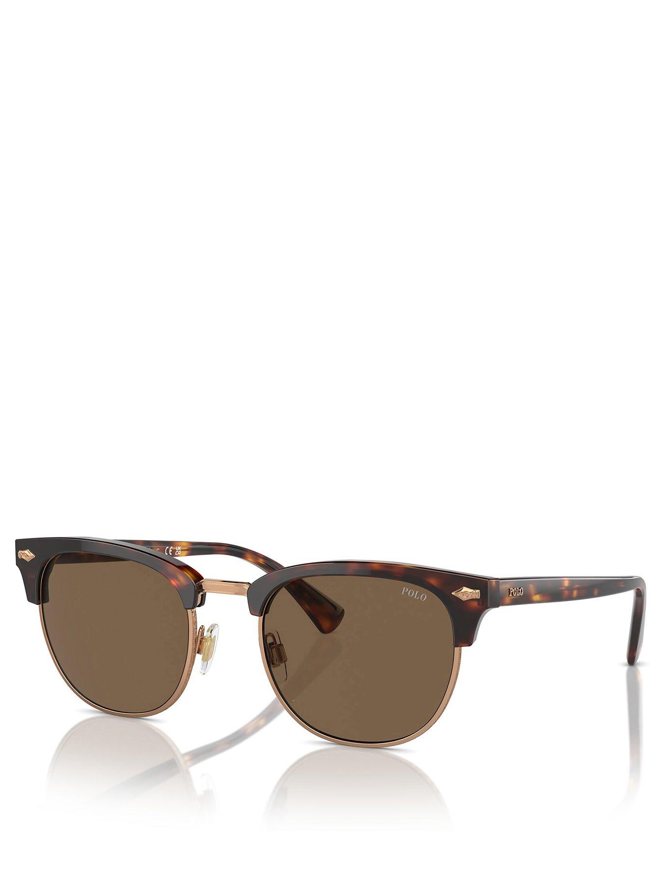 Image 1 of 4 of Polo Ralph Lauren 0Ph4217 Clubmaster Square Sunglasses- Brown