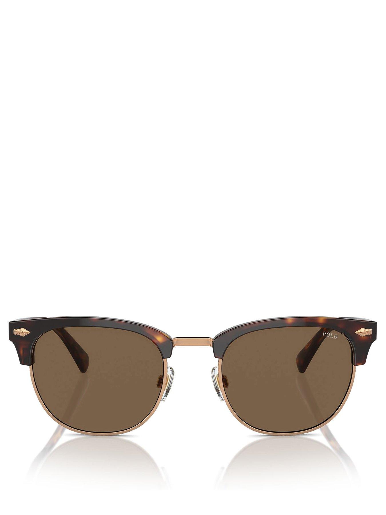 Image 3 of 4 of Polo Ralph Lauren 0Ph4217 Clubmaster Square Sunglasses- Brown