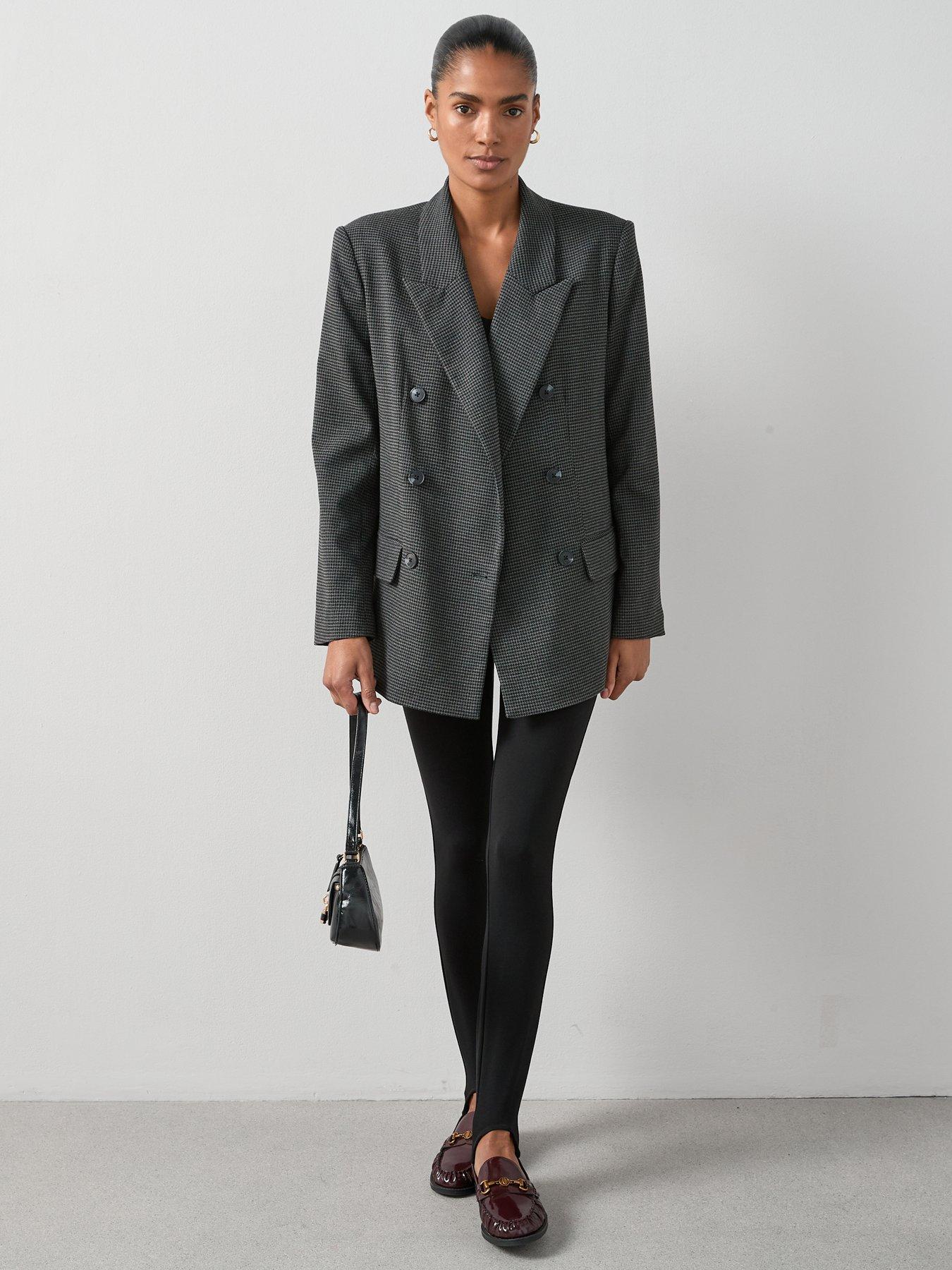 Image 3 of 6 of The Very Collection Oversized Check Blazer - Black
