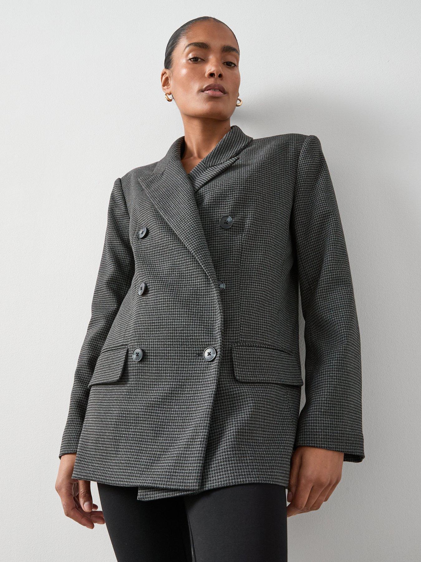 Image 5 of 6 of The Very Collection Oversized Check Blazer - Black