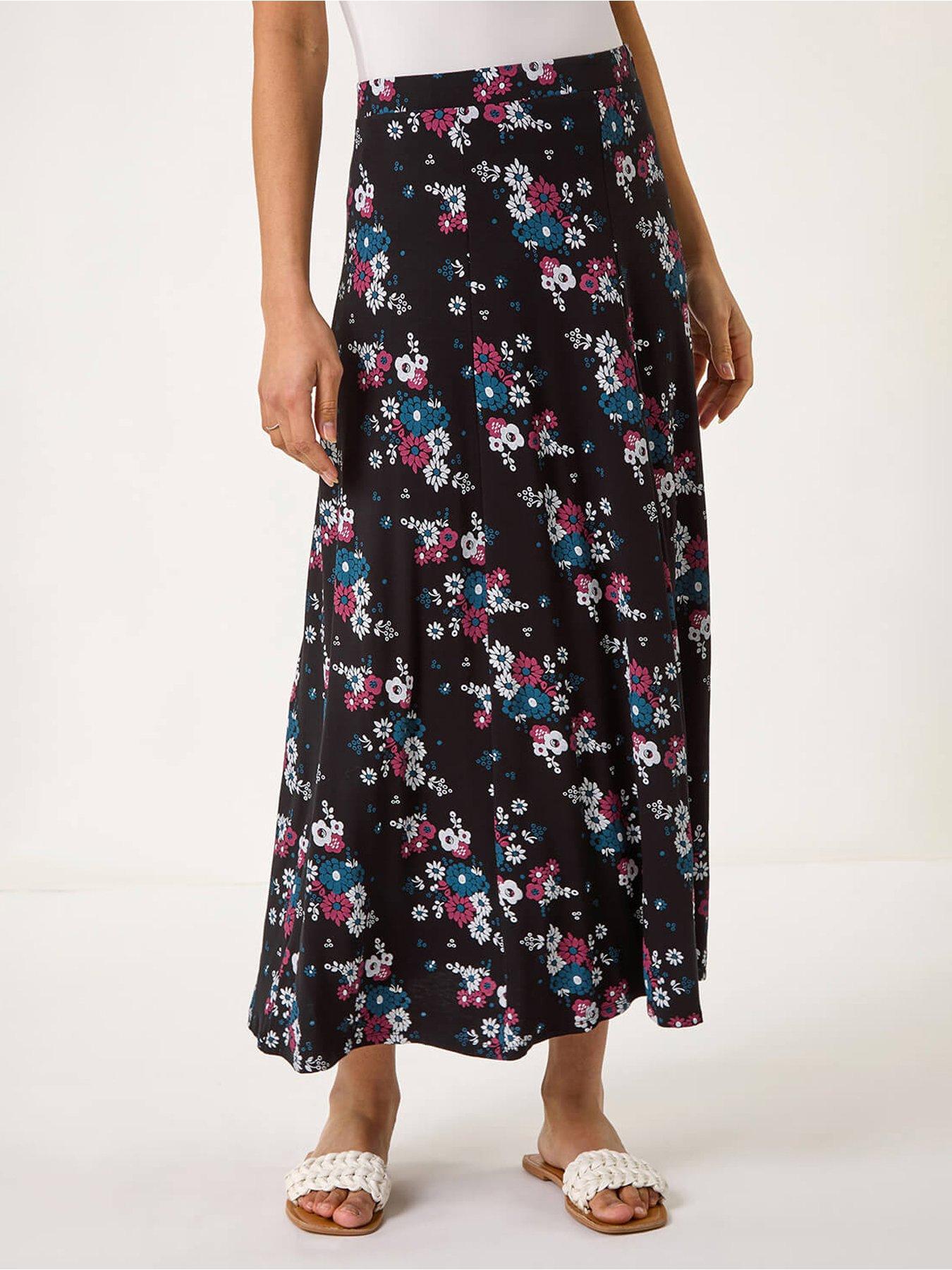 undefined Diagonal Ditsy Floral Print Skirt