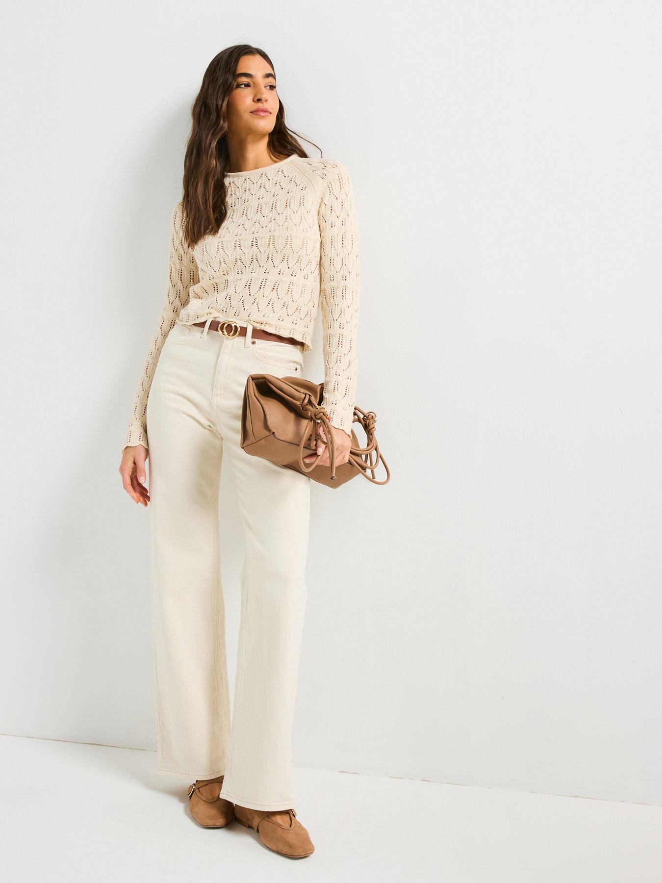  image of vero-moda-fabienne-long-sleeve-o-neck-pullover-cream