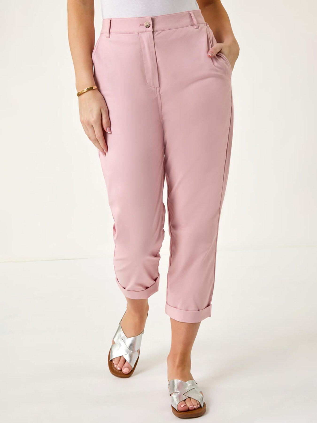 undefined Petite Cotton Blend Stretch Chino Trousers - Light Pink
