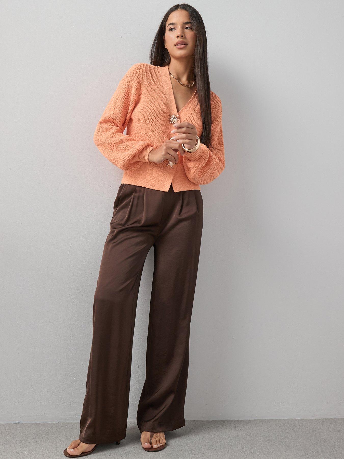 the-very-collection-satin-pleated-trousers-brown