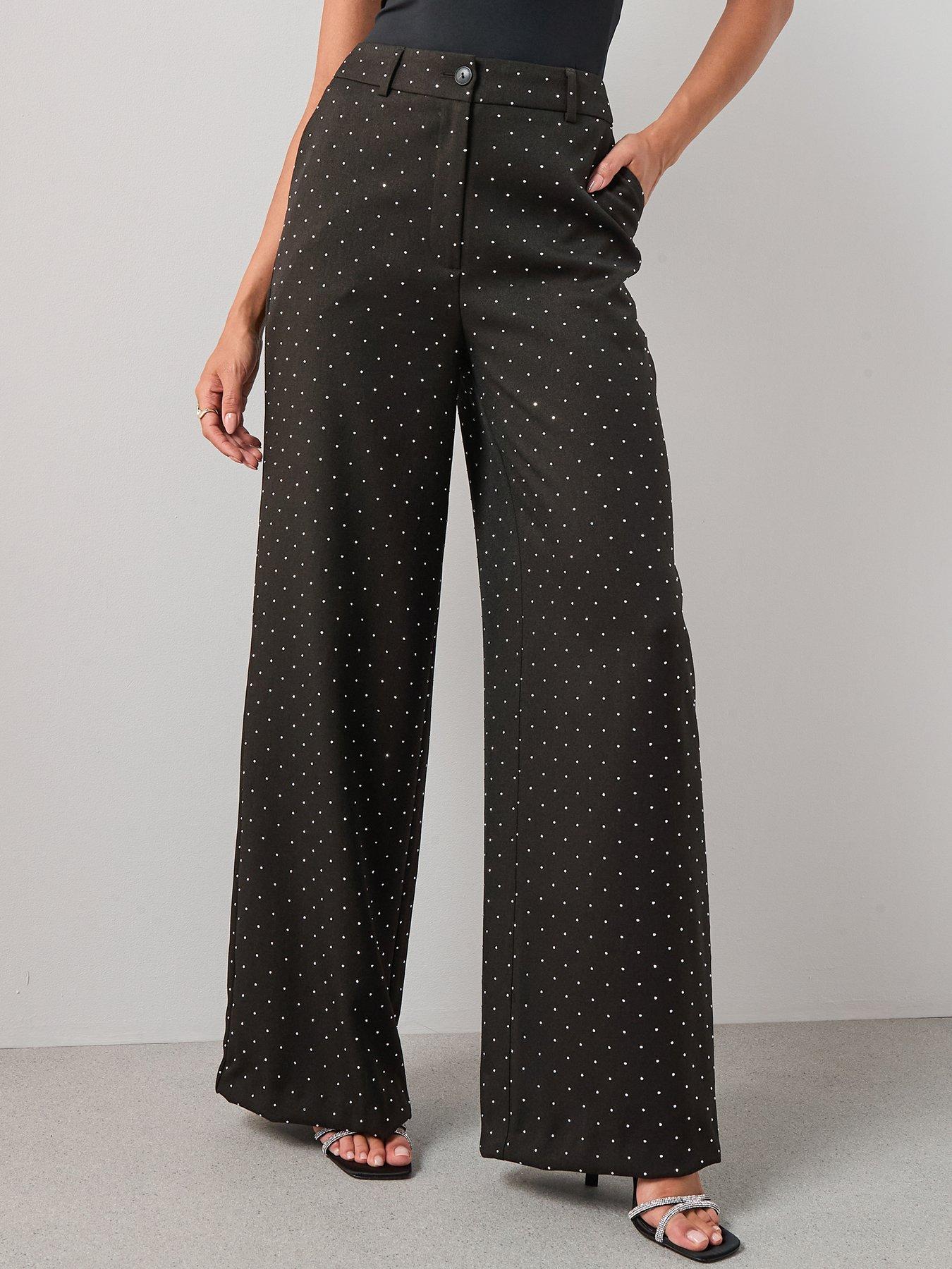 The Very Collection Diamante Hotfix Trouser - Black