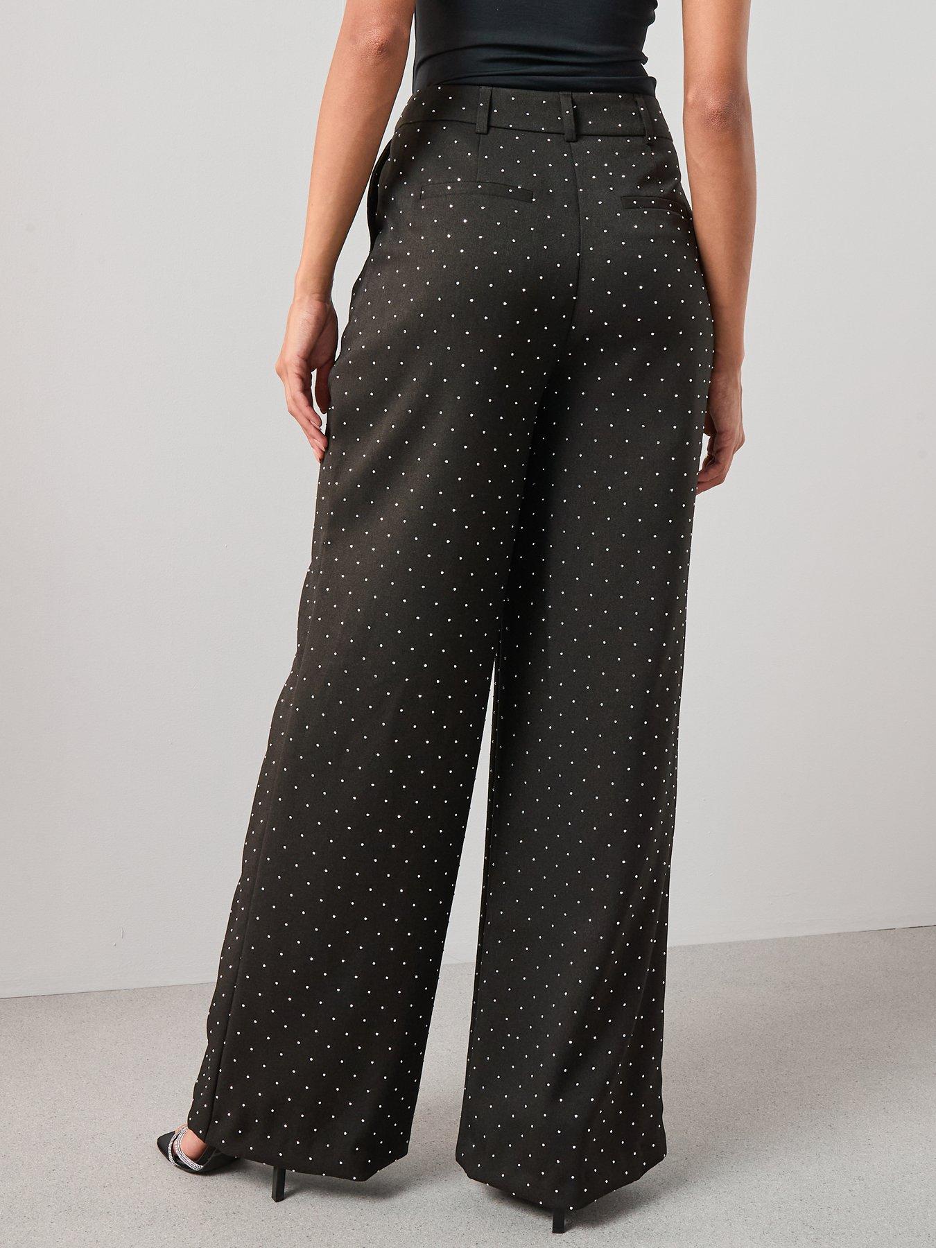  image of the-very-collection-diamante-hotfix-trouser-black