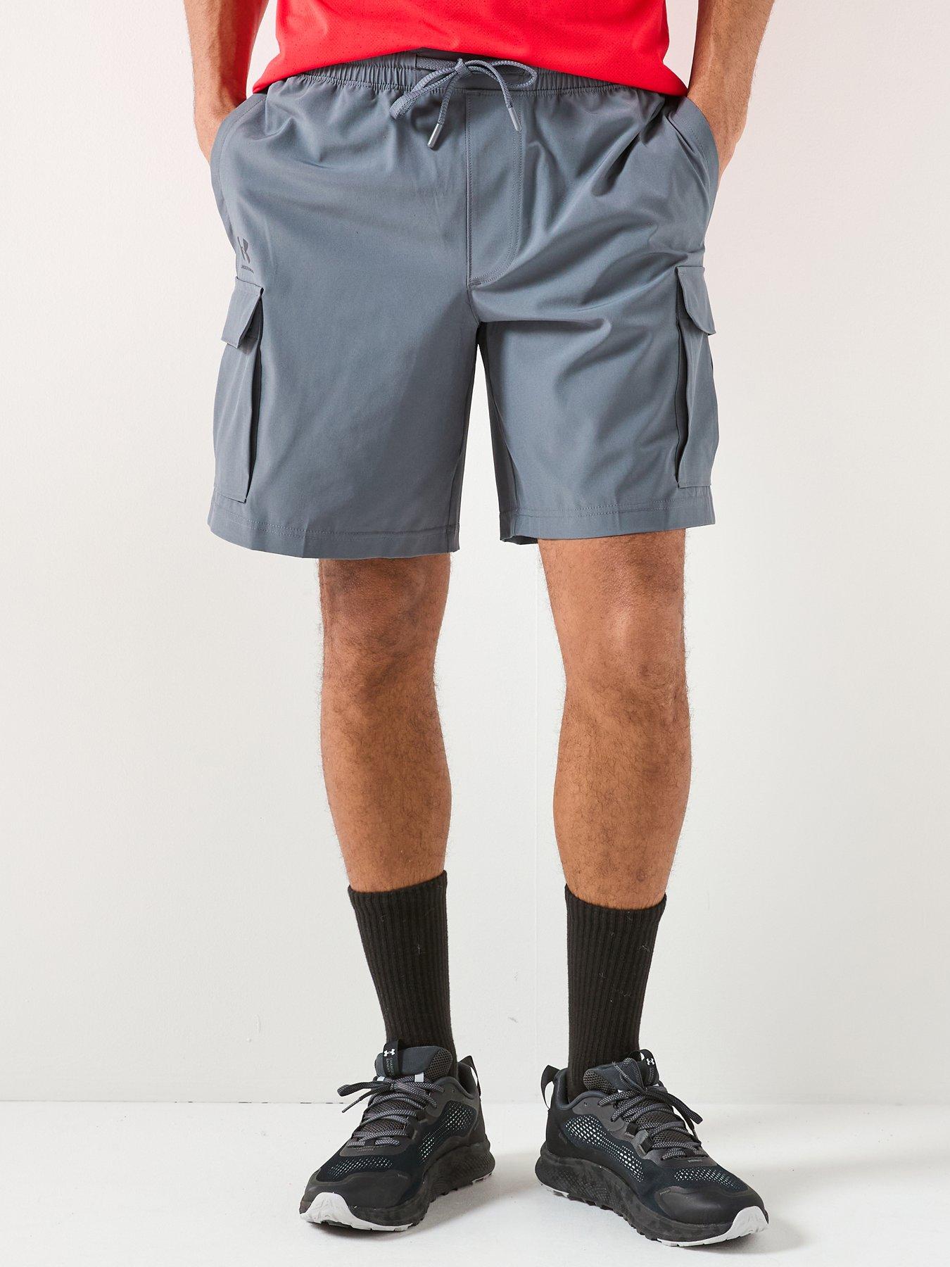  image of under-armour-mens-training-woven-cargo-shorts-grey