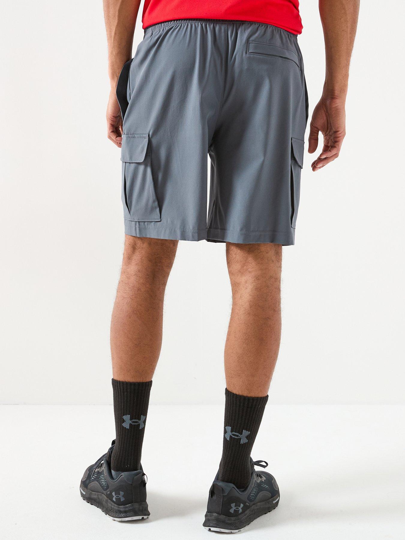  image of under-armour-mens-training-woven-cargo-shorts-grey