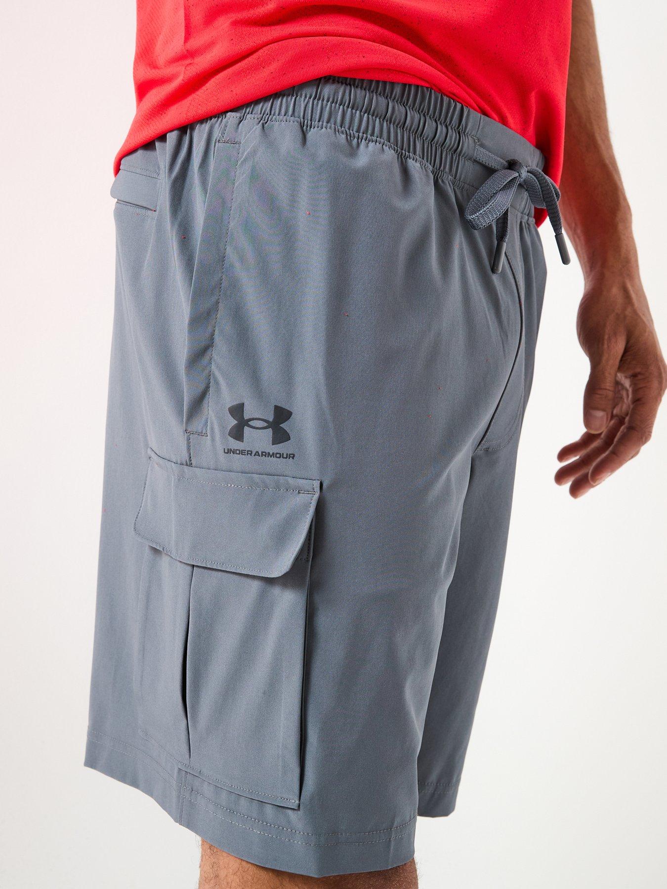  image of under-armour-mens-training-woven-cargo-shorts-grey
