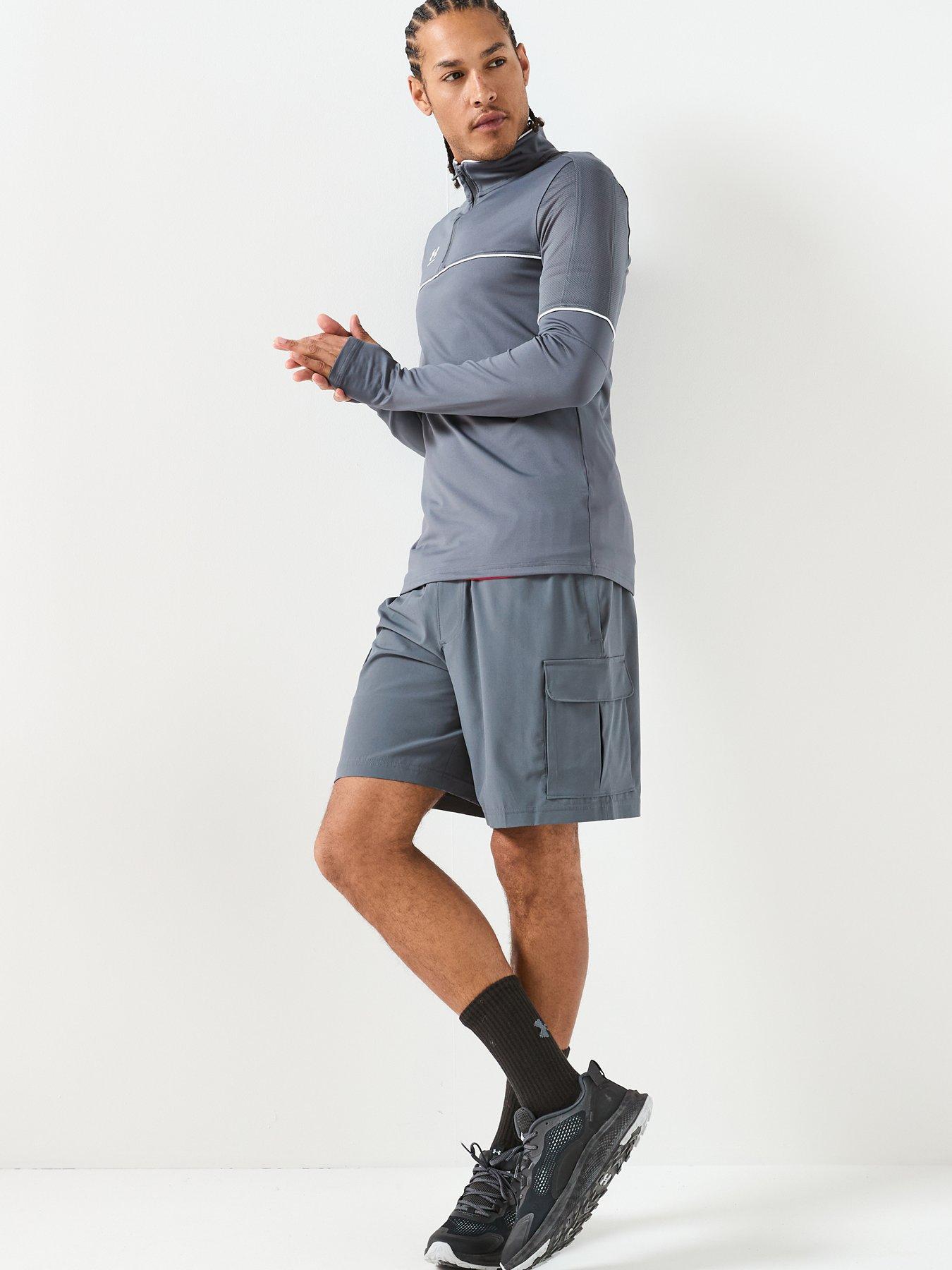  image of under-armour-mens-training-woven-cargo-shorts-grey