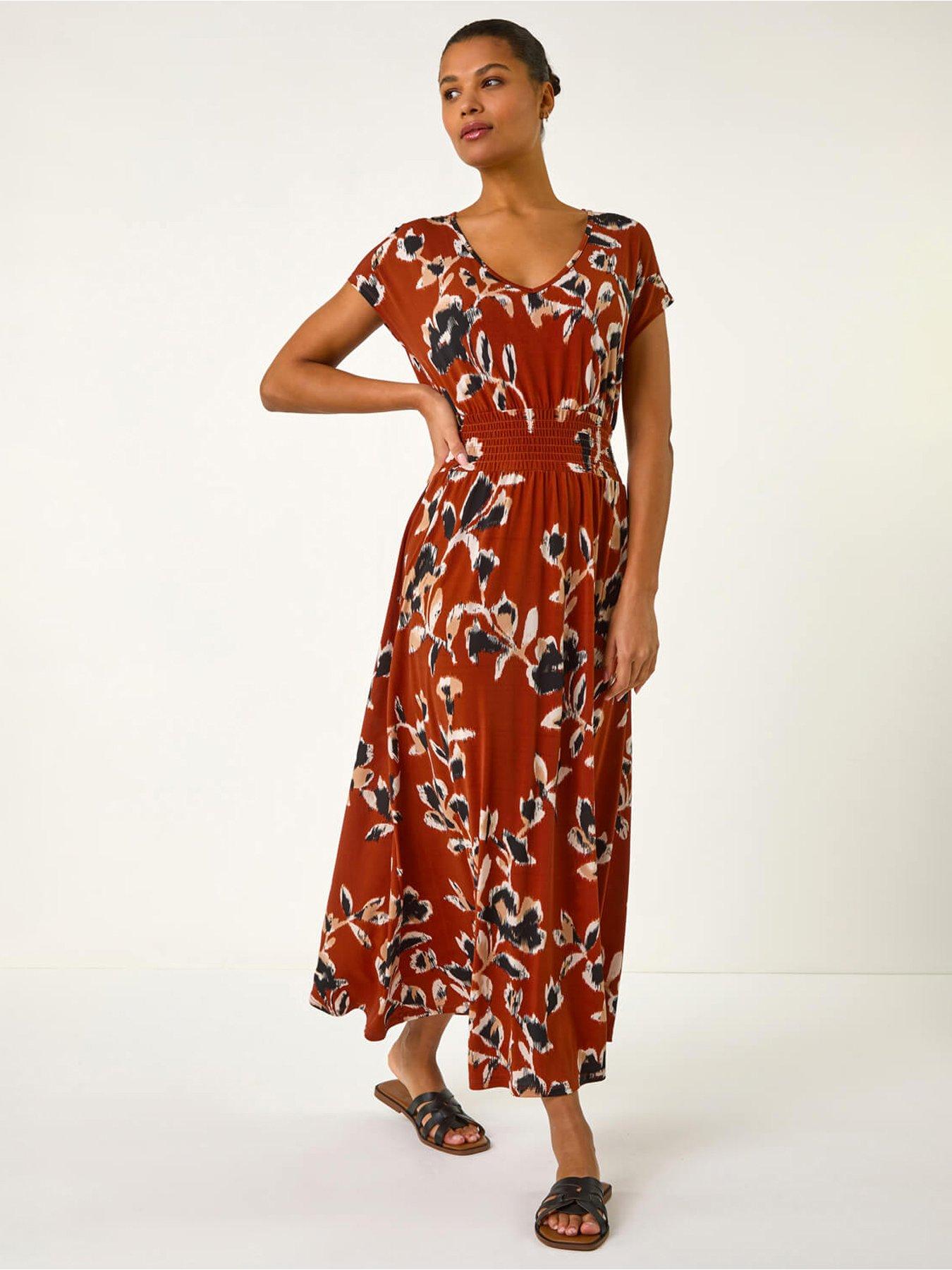 roman-abstract-print-ruched-waist-maxi-dress-rust
