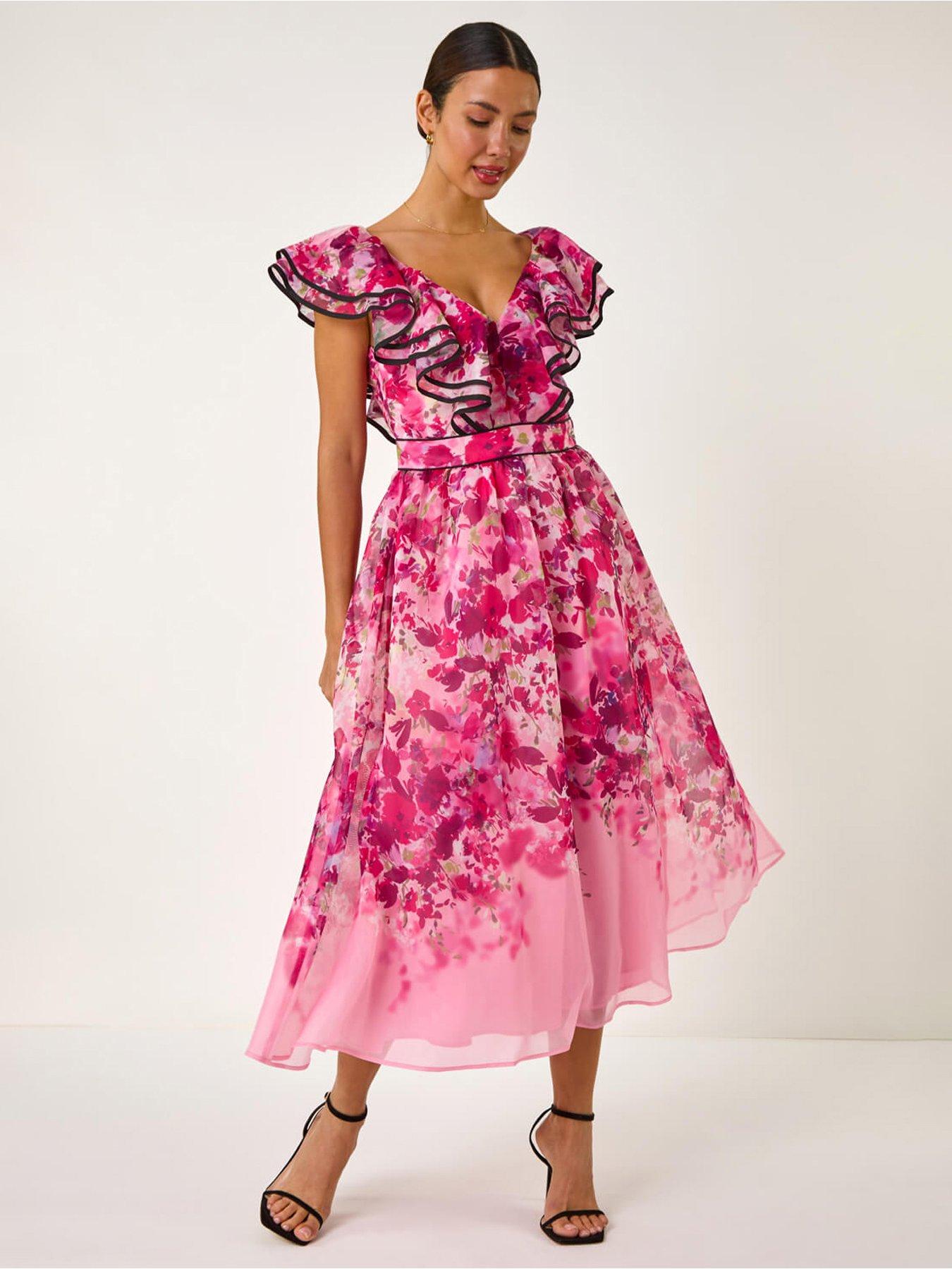 roman-floral-print-bardot-organza-midi-dress-pink