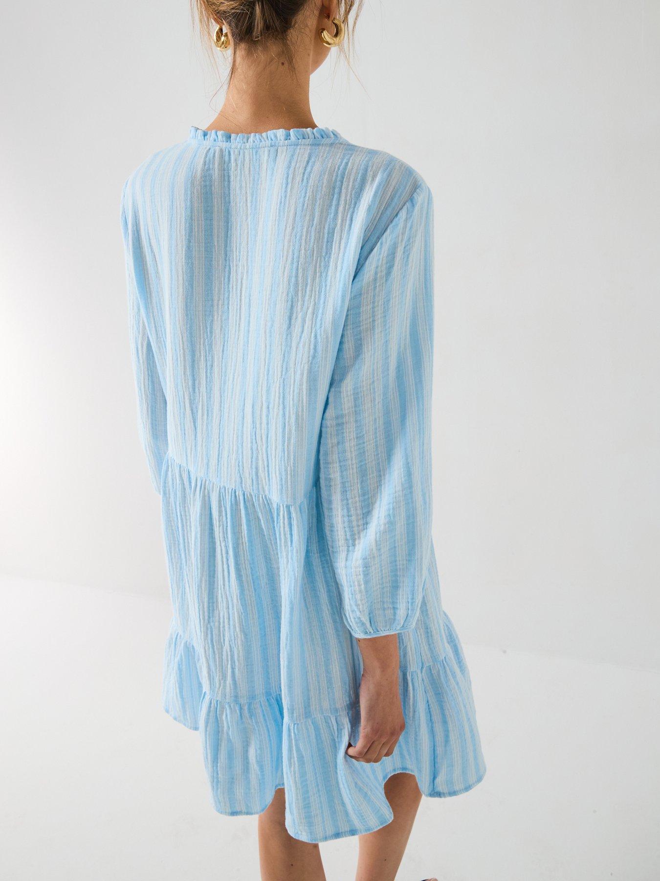  image of vero-moda-nanna-34-woven-dress-blue