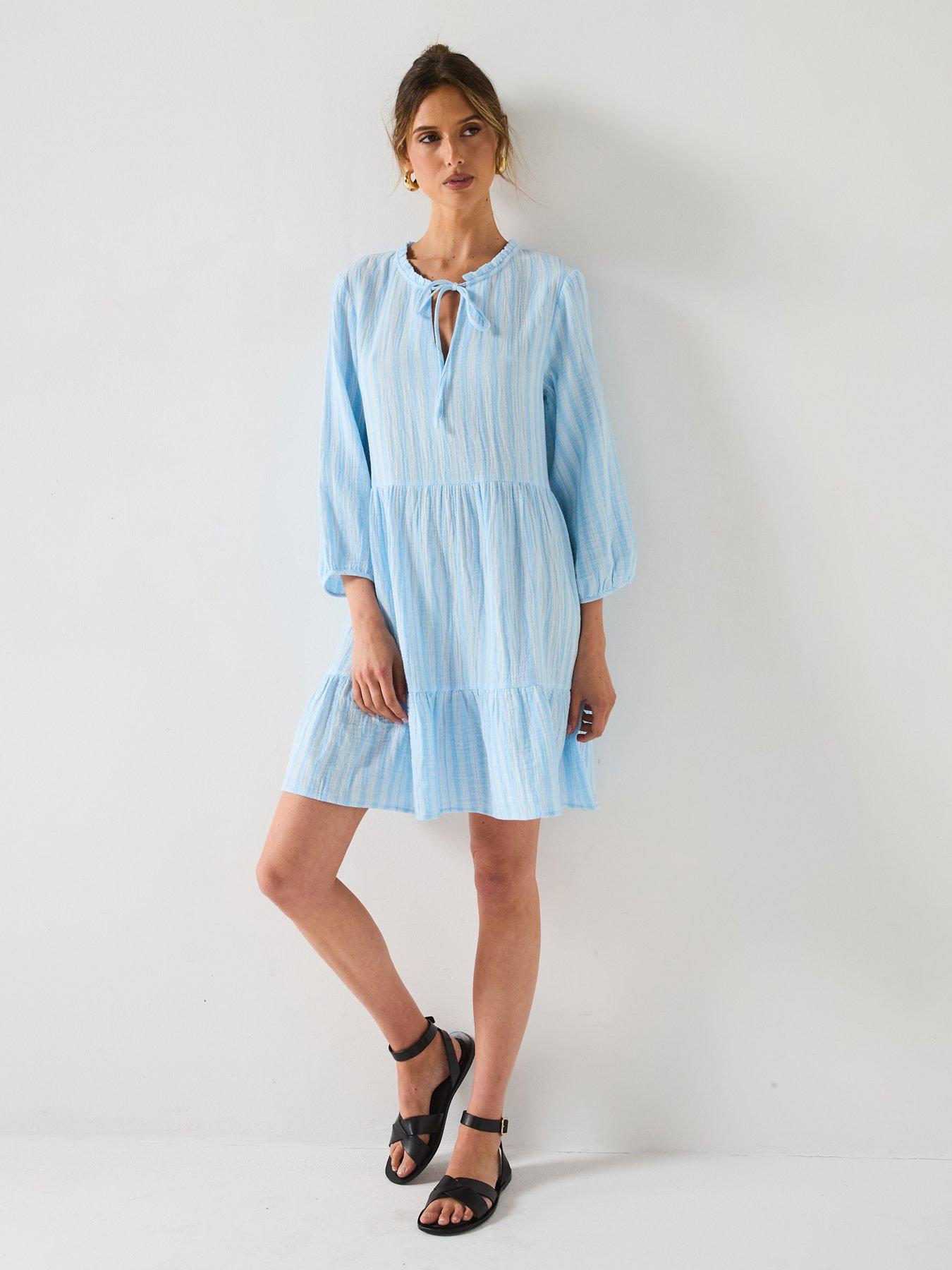  image of vero-moda-nanna-34-woven-dress-blue