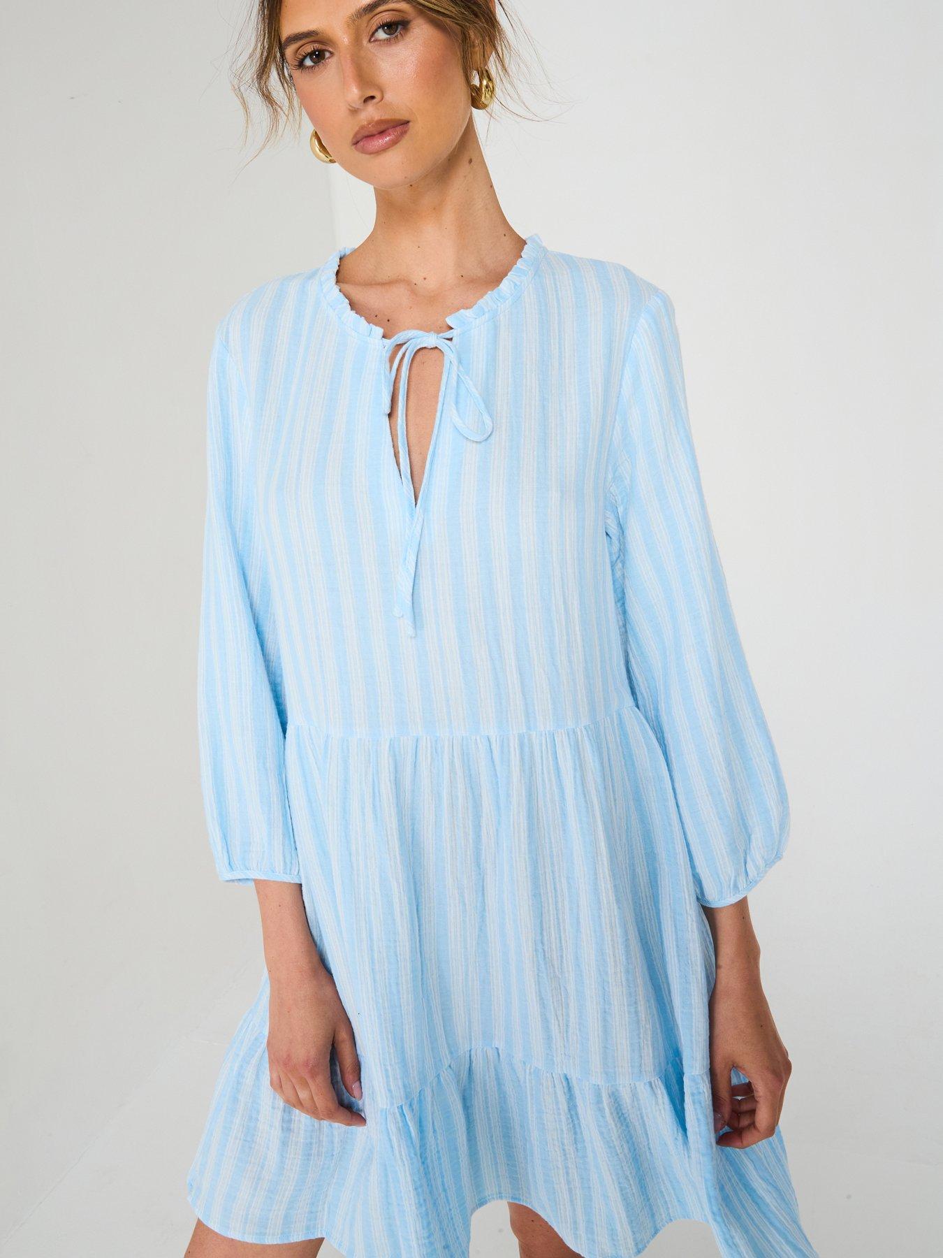  image of vero-moda-nanna-34-woven-dress-blue