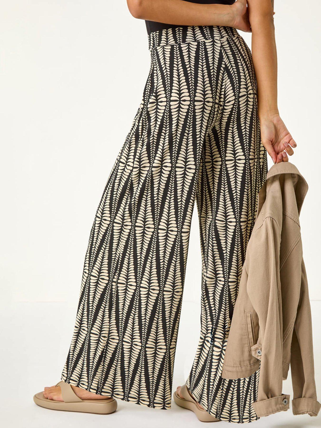  image of roman-mono-print-wide-leg-stretch-trouser