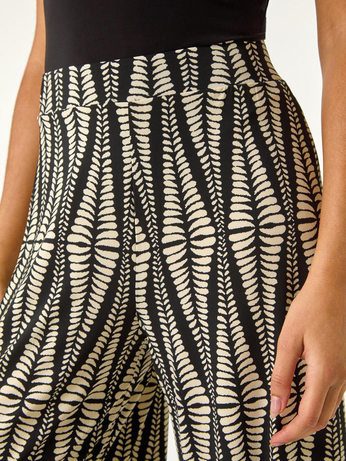  image of roman-mono-print-wide-leg-stretch-trouser