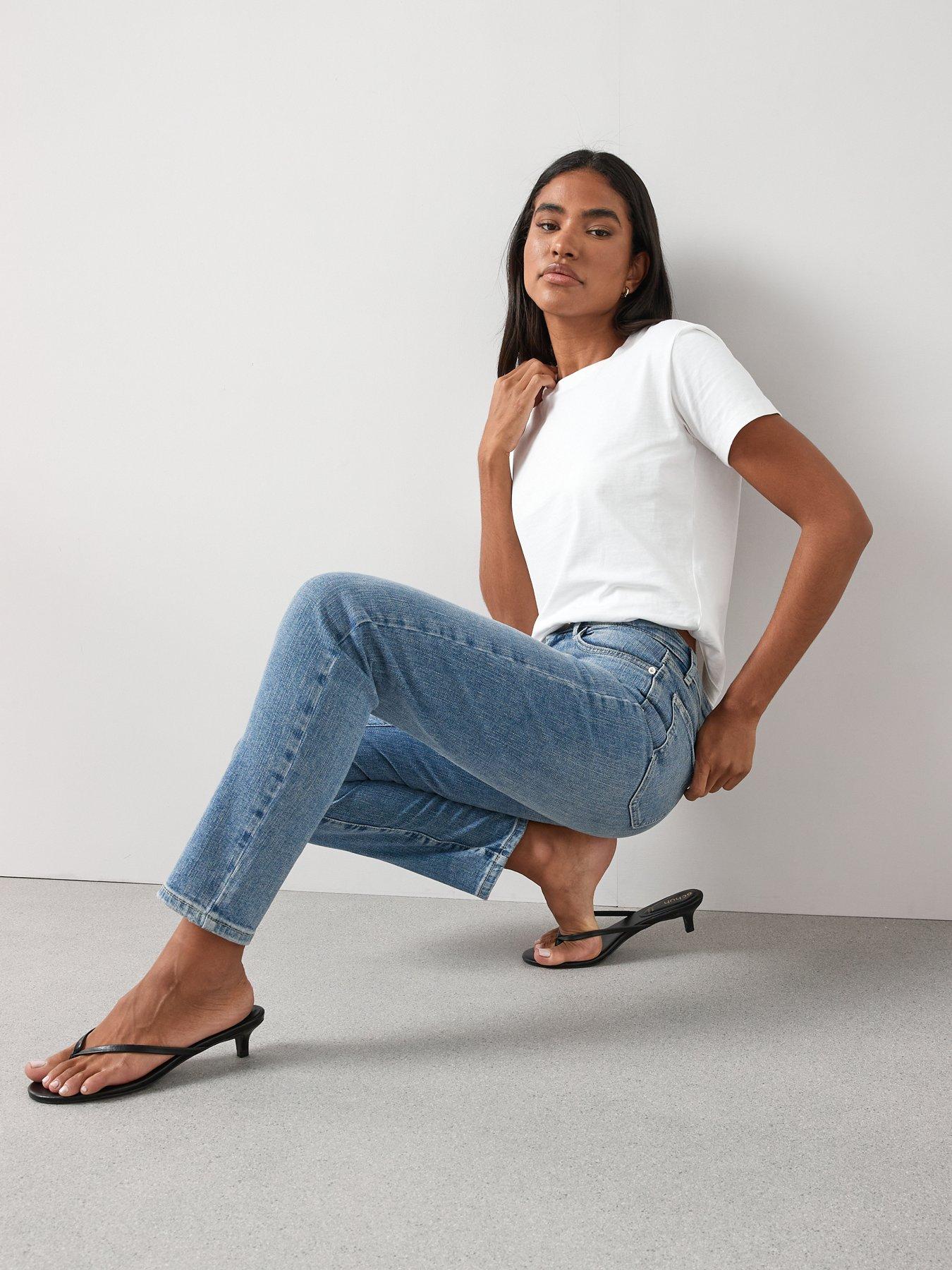  image of the-very-collection-issie-slim-leg-jeans-mid-wash