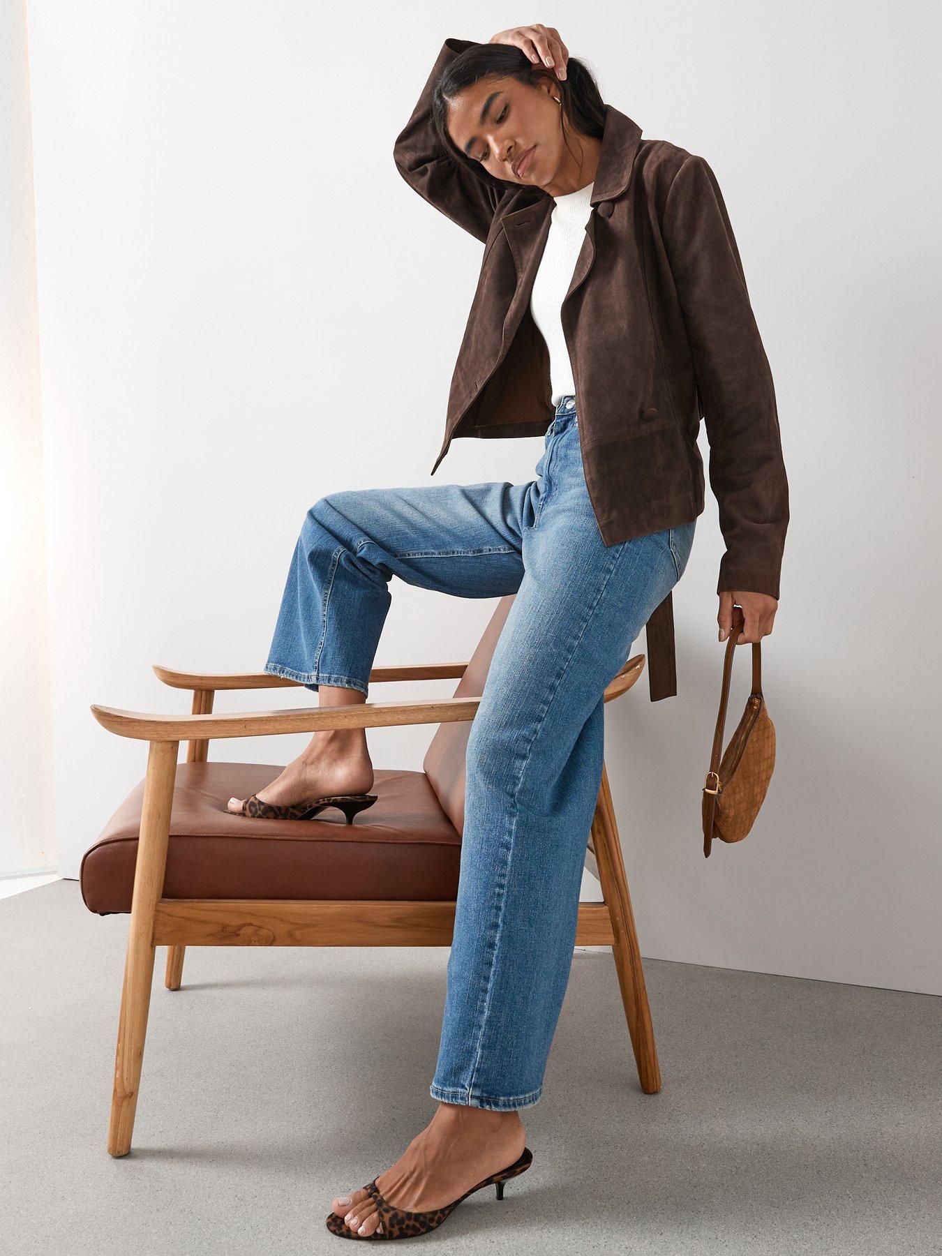 Image 3 of 6 of V by Very High Waist Wide Leg Jeans - Mid Wash