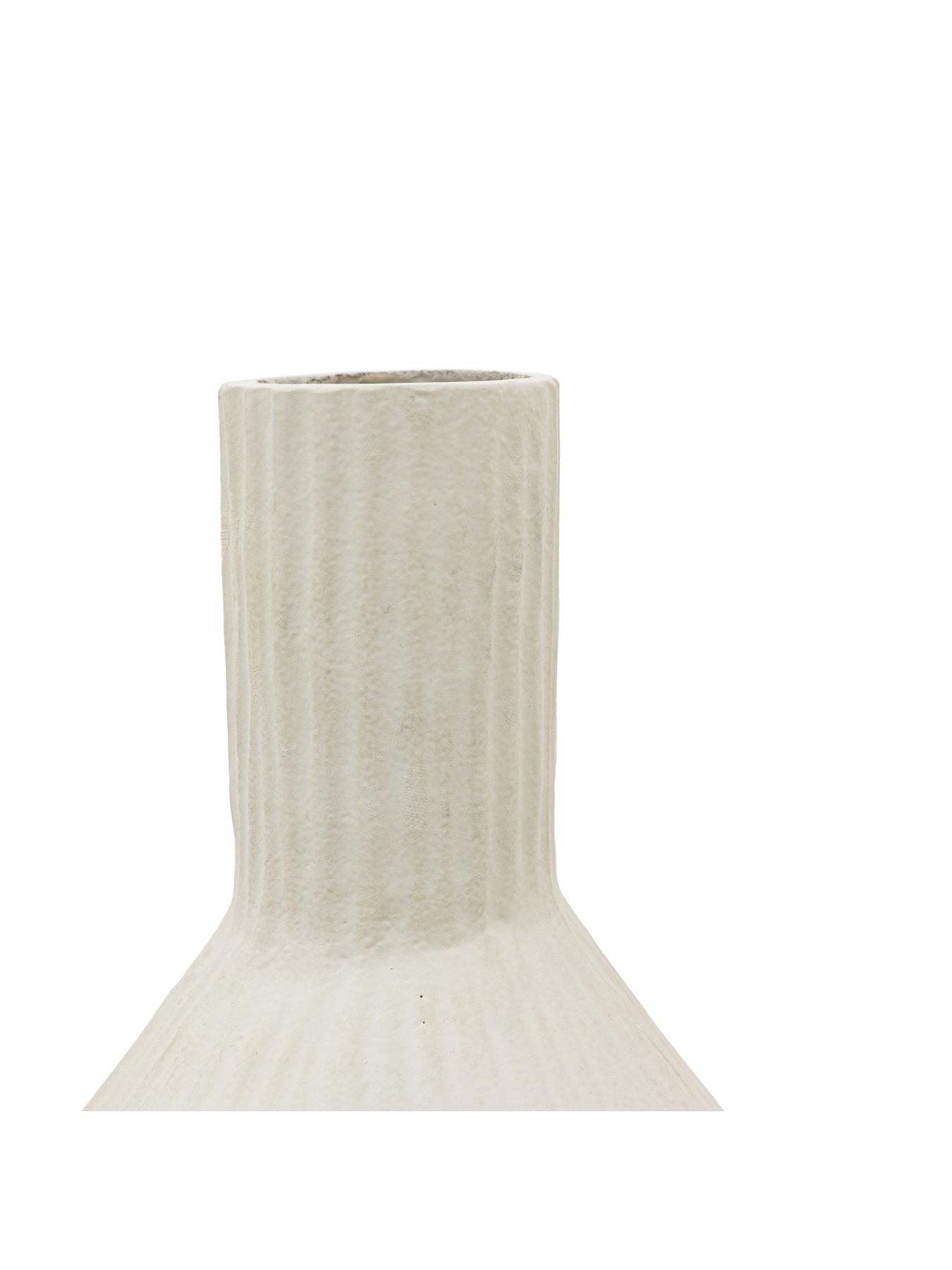  image of gallery-direct-zahara-ribbed-cast-metal-vase-parchment