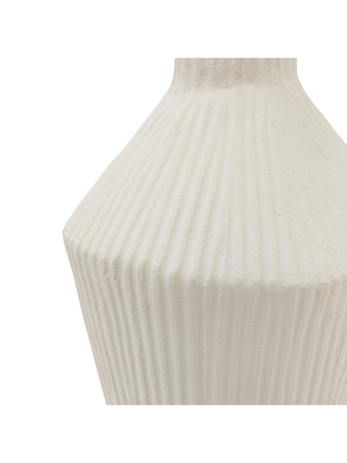  image of gallery-direct-zahara-ribbed-cast-metal-vase-parchment